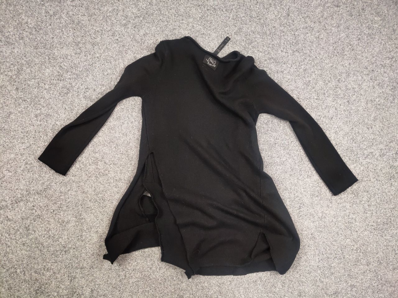 Japanese Brand Provocation Srl Italy Design Black Asymmetric Tunica Dress Size S / US 4 / IT 40 - 12 Thumbnail