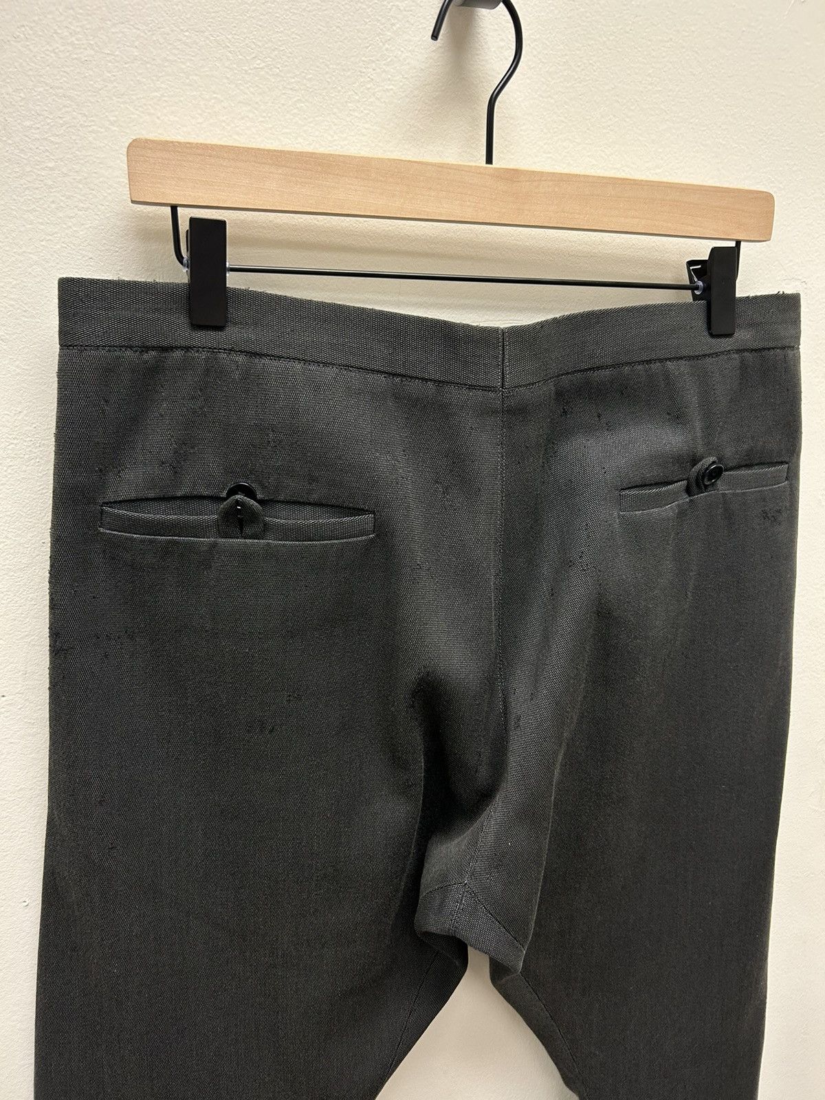 Carol Christian Poell 2007 J Leg Cut Distressed Cotton Wool Trousers Size US 32 / EU 48 - 7 Thumbnail