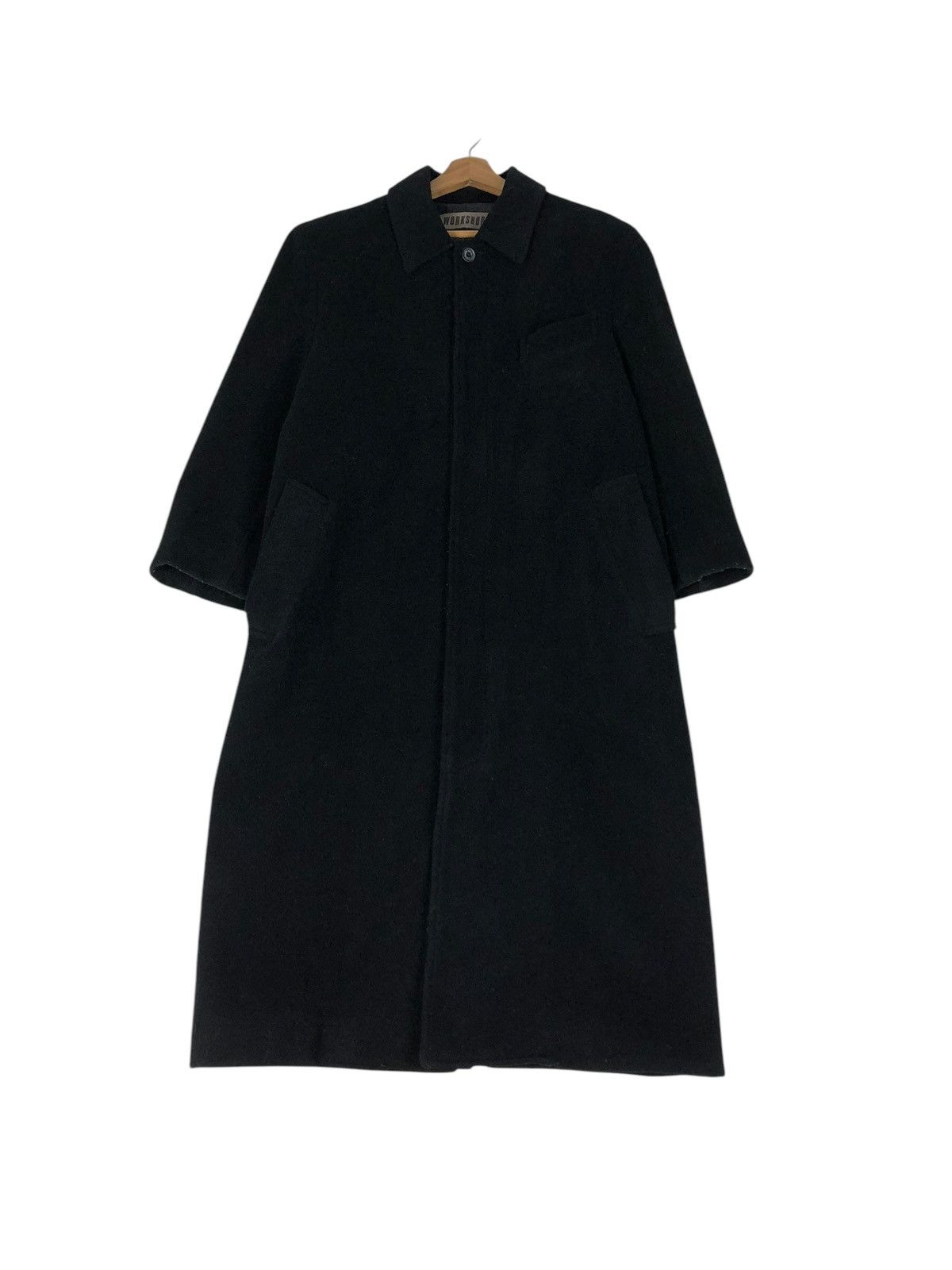Yohji Yamamoto 🔥VINTAGE WOOL LONG JACKET WORKSHOP YOHJI YAMAMOTO RICH BLACK Size US M / EU 48-50 / 2 - 2 Thumbnail