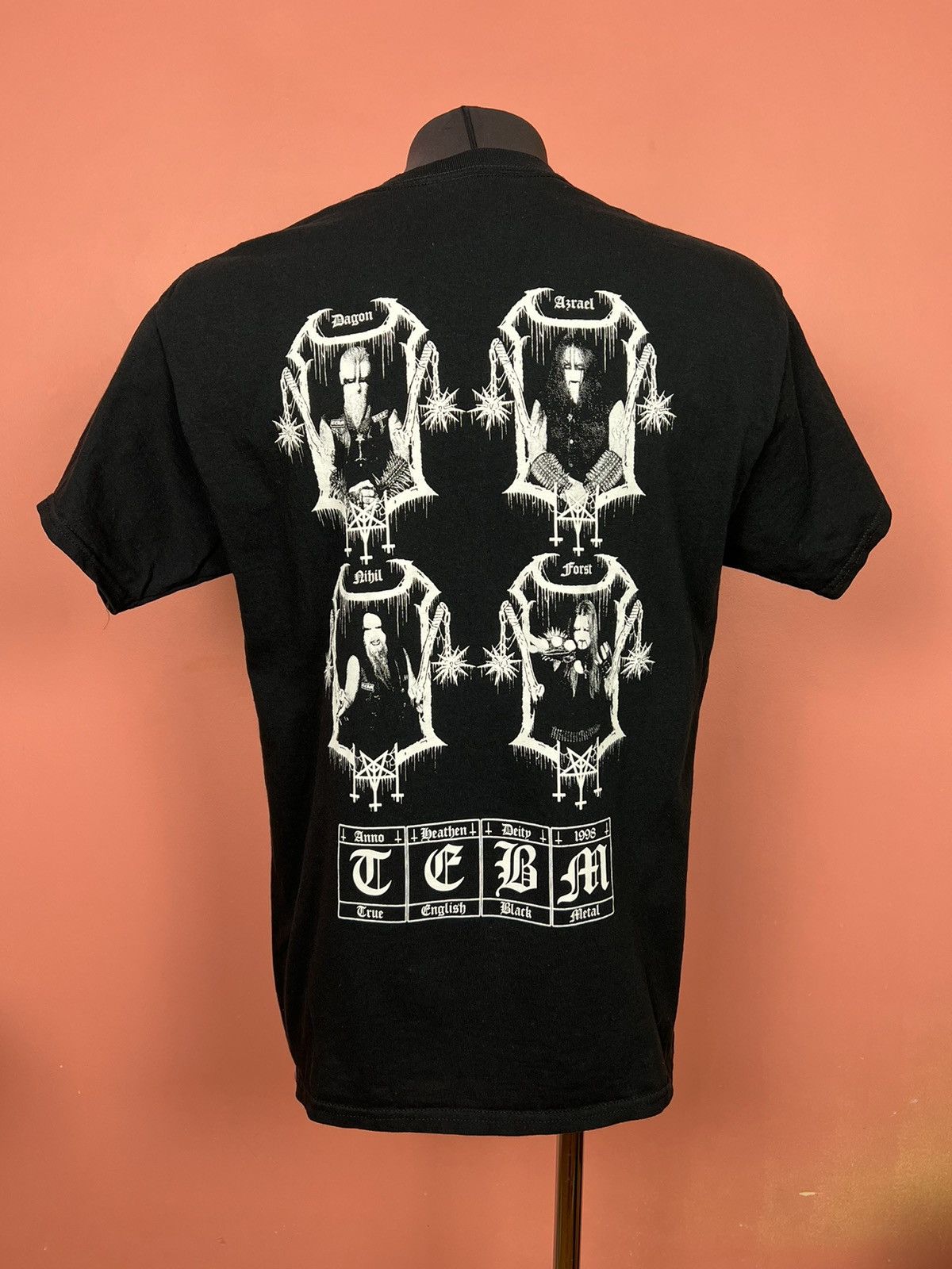 Band Tees Crue English black Metal rock tee shirt 1998 Size US L / EU 52-54 / 3 - 1 Thumbnail