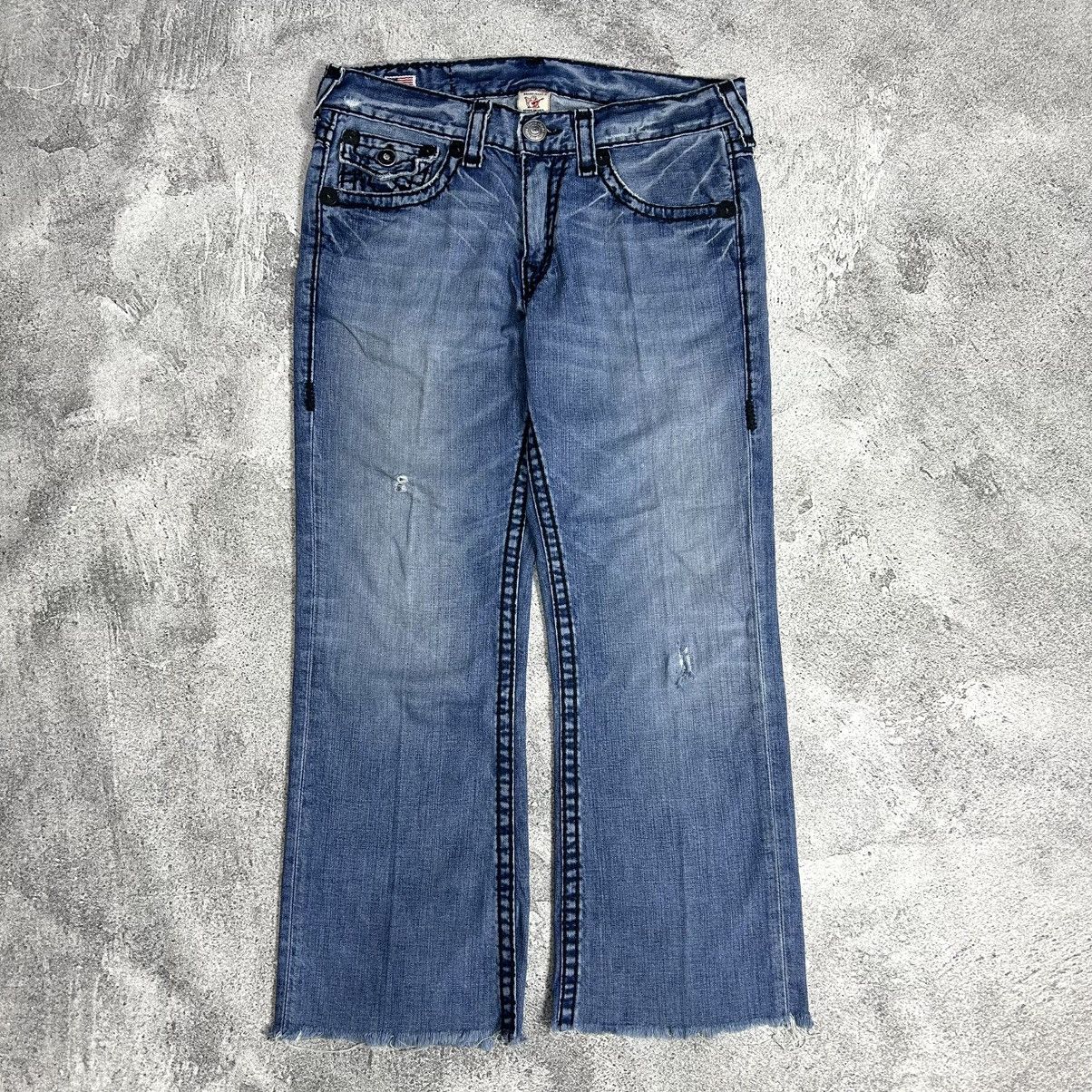True Religion Vintage True Religion Billy Super T Disstread Flare Denim Size US 34 / EU 50 - 2 Thumbnail
