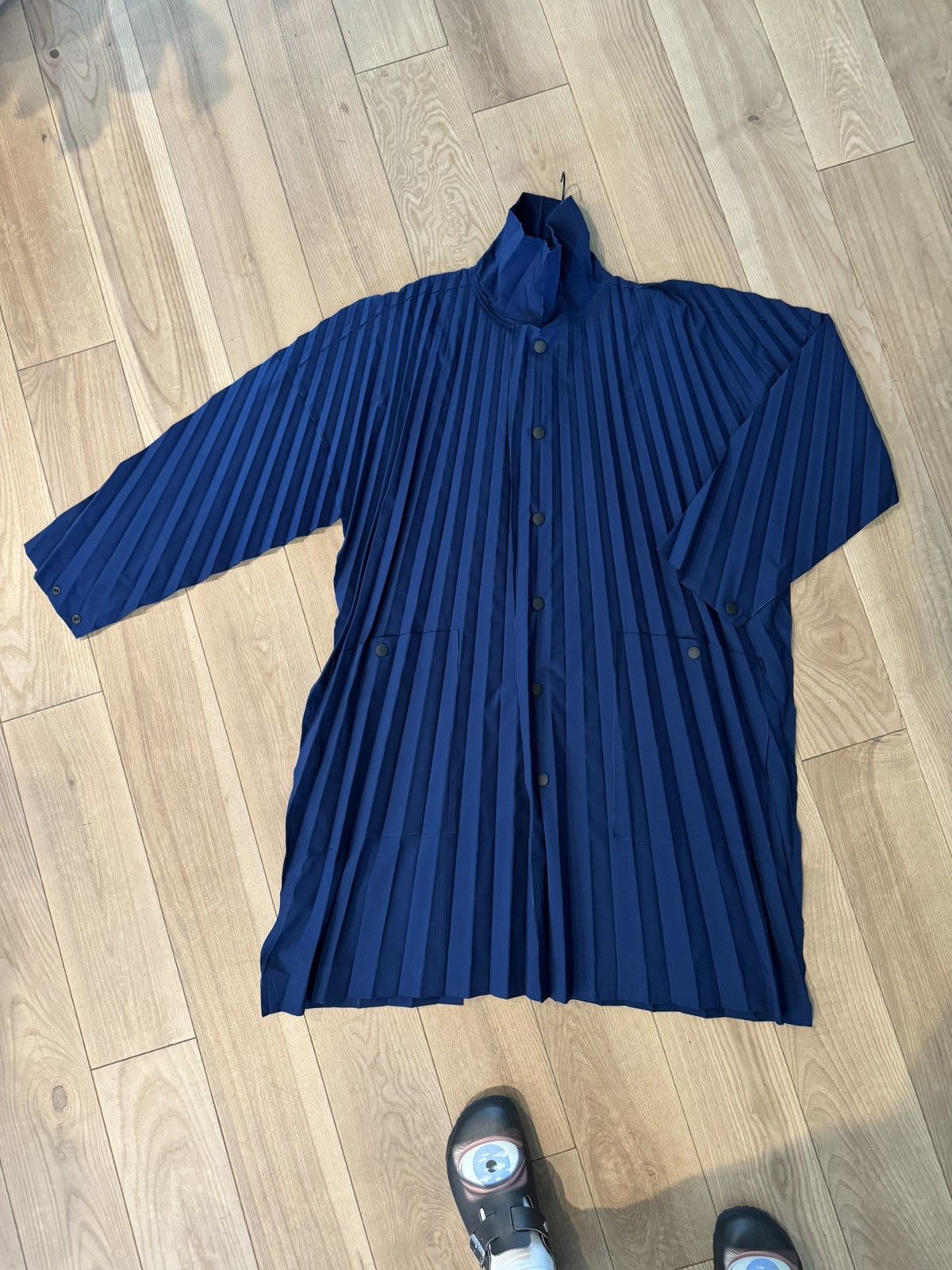 Homme Plisse Issey Miyake Homme Plisse Issey Miyake Edge coat pleated one size jacket Size US M / EU 48-50 / 2 - 4 Thumbnail