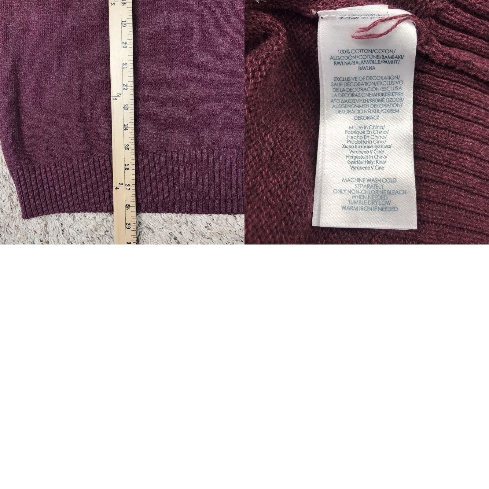 Chaps Chaps Mens Pullover Sweater XL Burgundy Embroidered Logo Elbow Patches Knit Henley Long Sleeve Shirt Style Size US XL / EU 56 / 4 - 8 Thumbnail