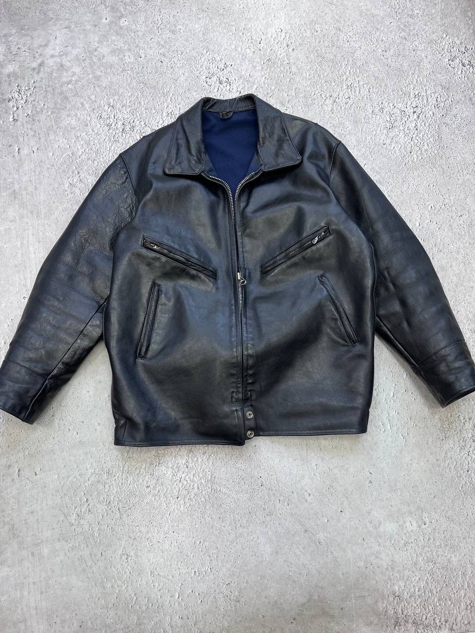 Vintage Vintage Y2K Oversized Biker Racing Track Leather Jacket Size US L / EU 52-54 / 3 - 2 Thumbnail