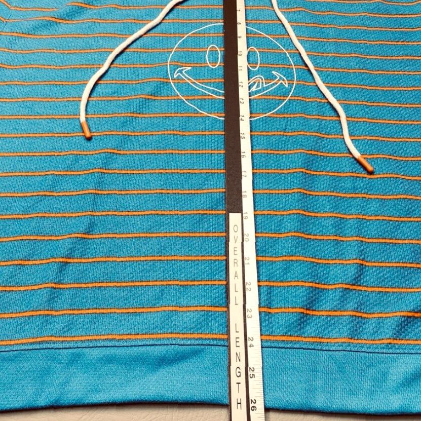 Joe Boxer VINTAGE Joe Boxer Sleepwear Mens XL Hoodie Lightweight Striped Blue Orange Smiley Face Size US XL / EU 56 / 4 - 6 Thumbnail