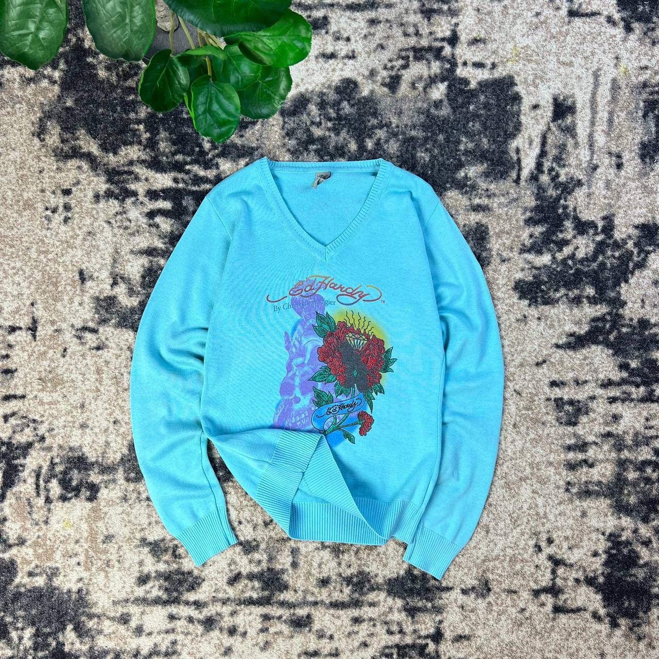 Ed Hardy Ed Hardy Vintage Y2K Two-Sides Big Logo V-Neck Sweater Size XL / US 12-14 / IT 48-50 - 1 Thumbnail