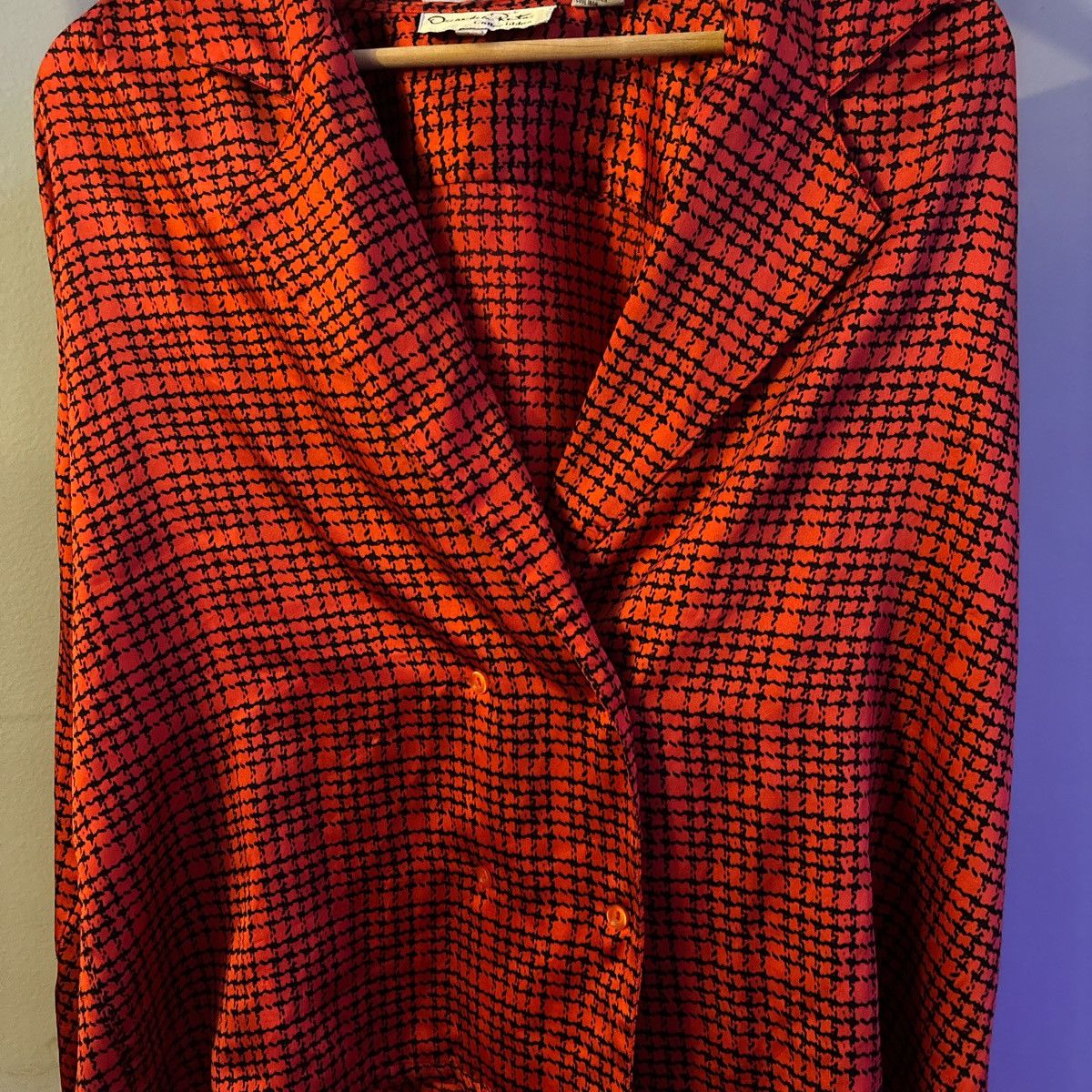 Oscar De La Renta Oscar de la Renta red silky blazer Size L / US 10 / IT 46 - 3 Thumbnail