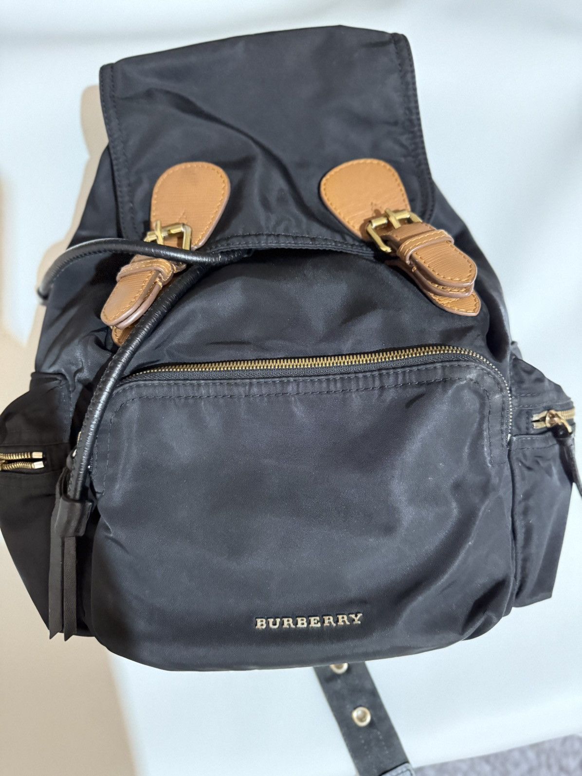 Burberry Bicolor Nylon Rucksack Backpack Bag
