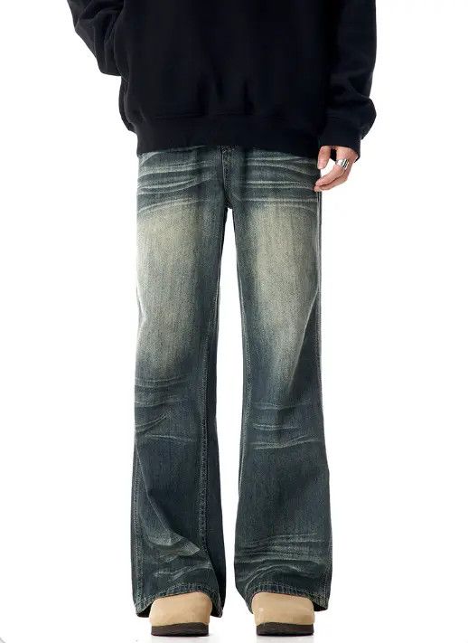 Japanese Brand Retro straight washed loose wide-leg versatile flared jeans Size US 32 / EU 48 - 1 Thumbnail