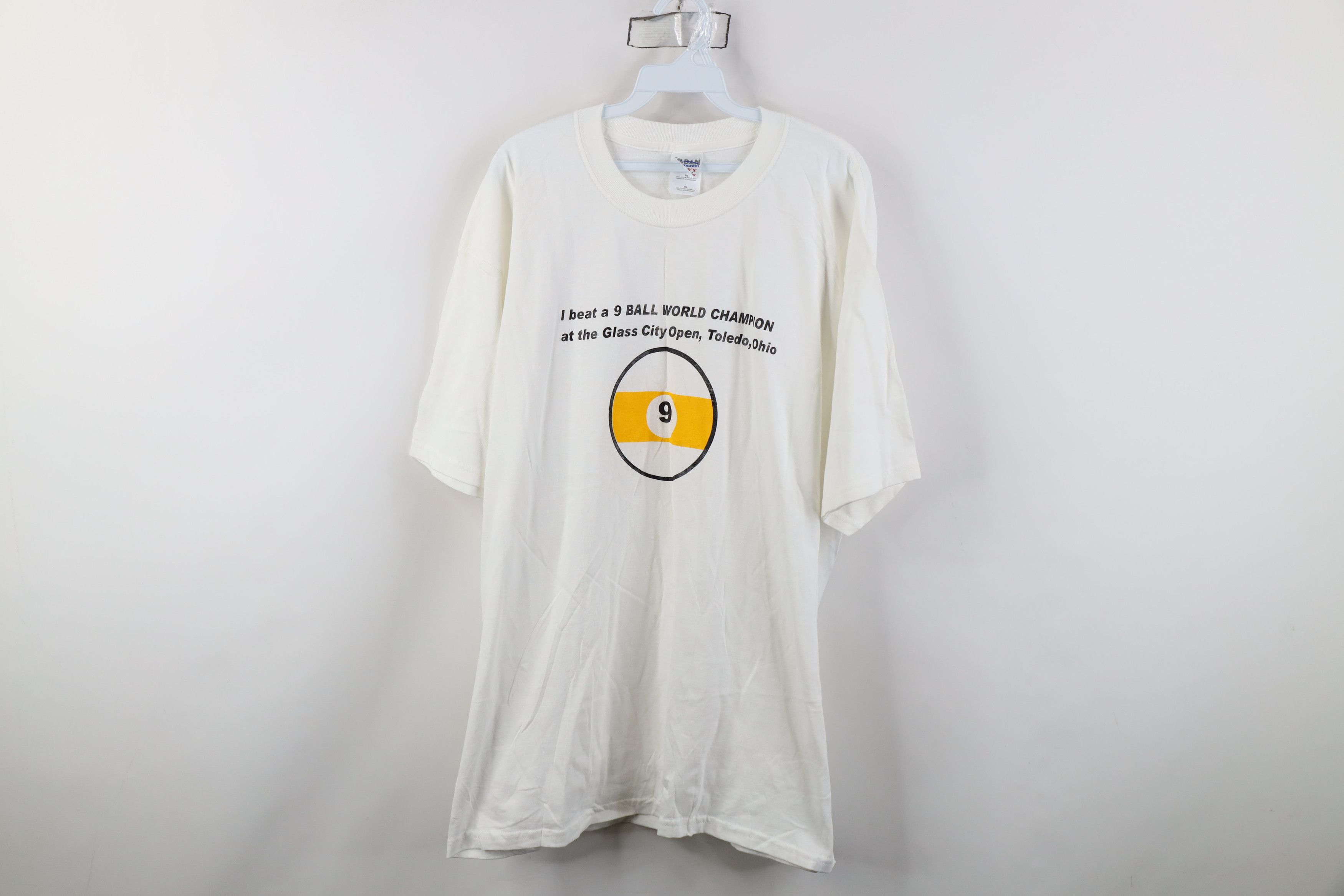 Vintage Vintage 90s 9 Ball World Champion City Open Pool T-Shirt Size US XL / EU 56 / 4 - 1 Thumbnail