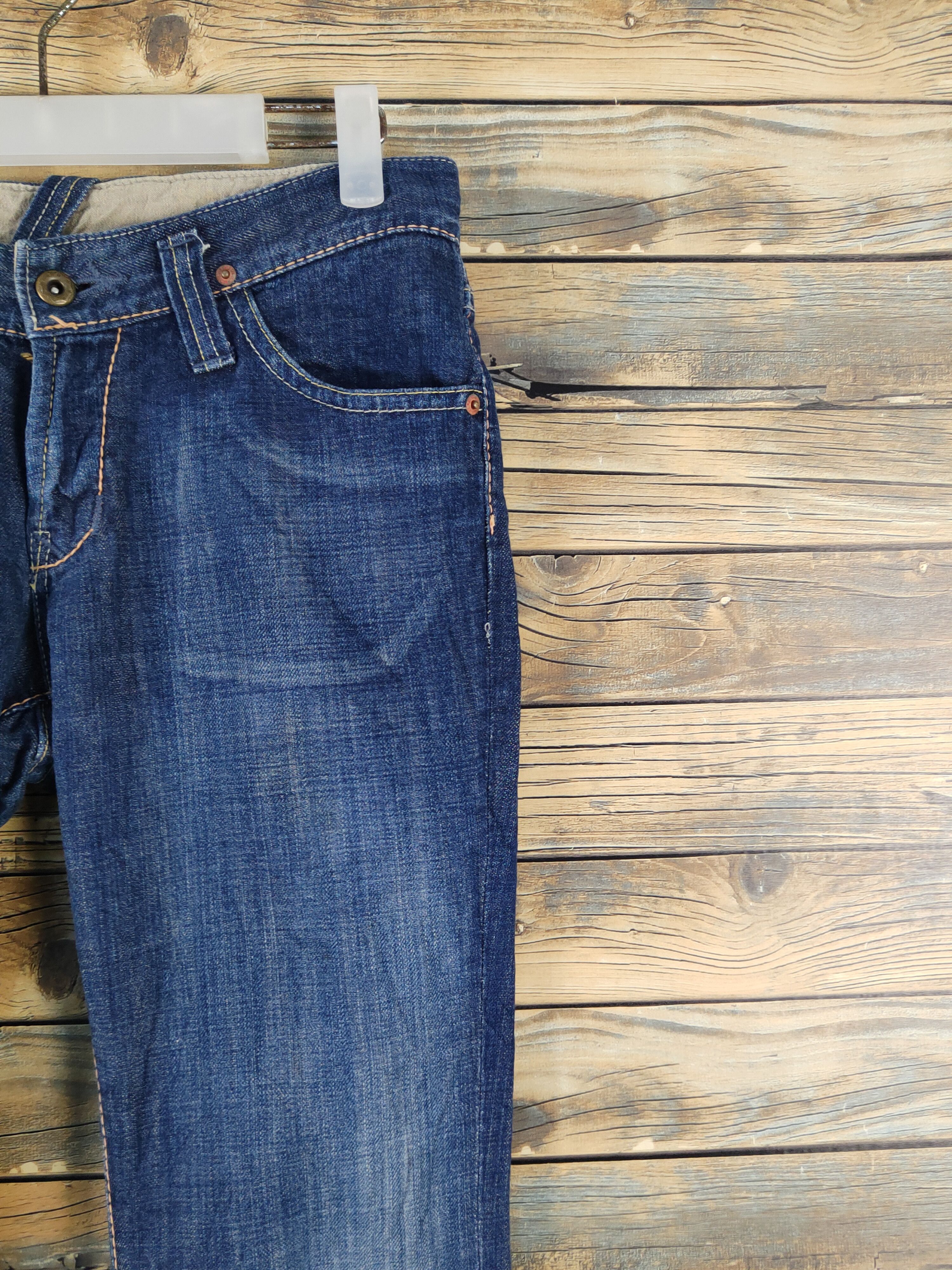 Japanese Brand Et Boite Dark Blue Distressed Ripped denim Jeans #W2058 Size 28" / US 6 / IT 42 - 5 Thumbnail
