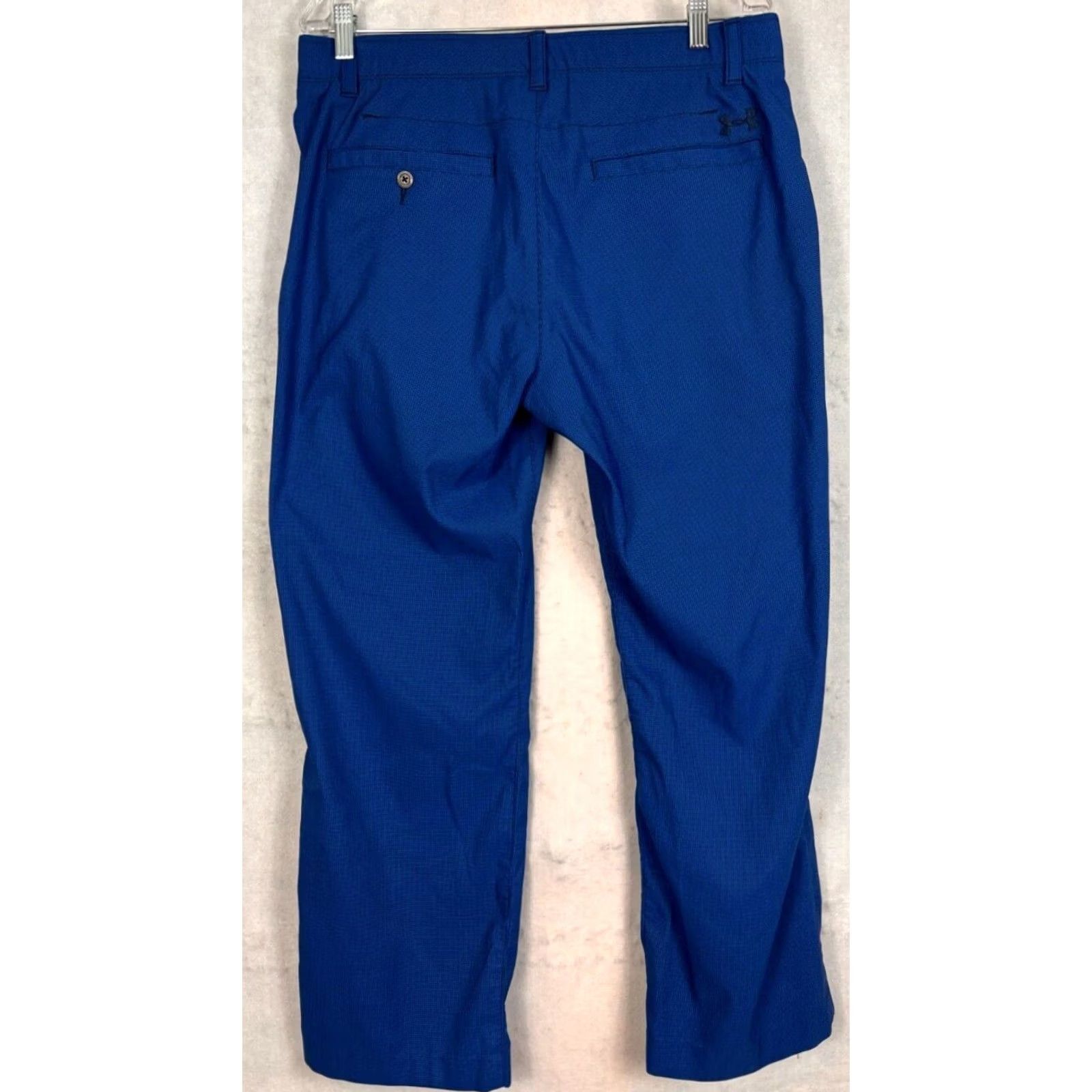 Under Armour Under Armour Golf Pants Loose Fit Activewear Mens 34x27 Blue Check Chino Belted Size US 34 / EU 50 - 4 Thumbnail