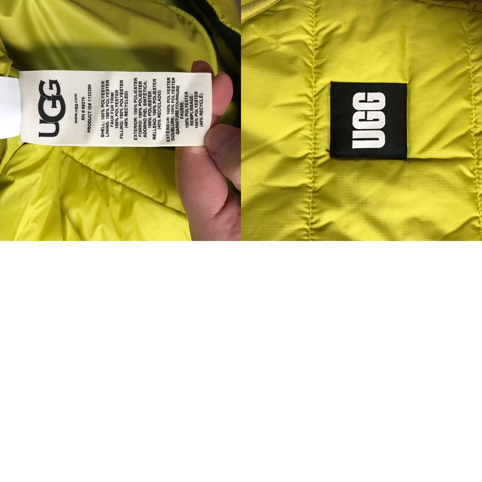 Ugg UGG Puffer Shorts Bermuda Women's XL Yellow Quilted Insulated Casual Outdoor Winter Size 40" / US 18 - 8 Thumbnail