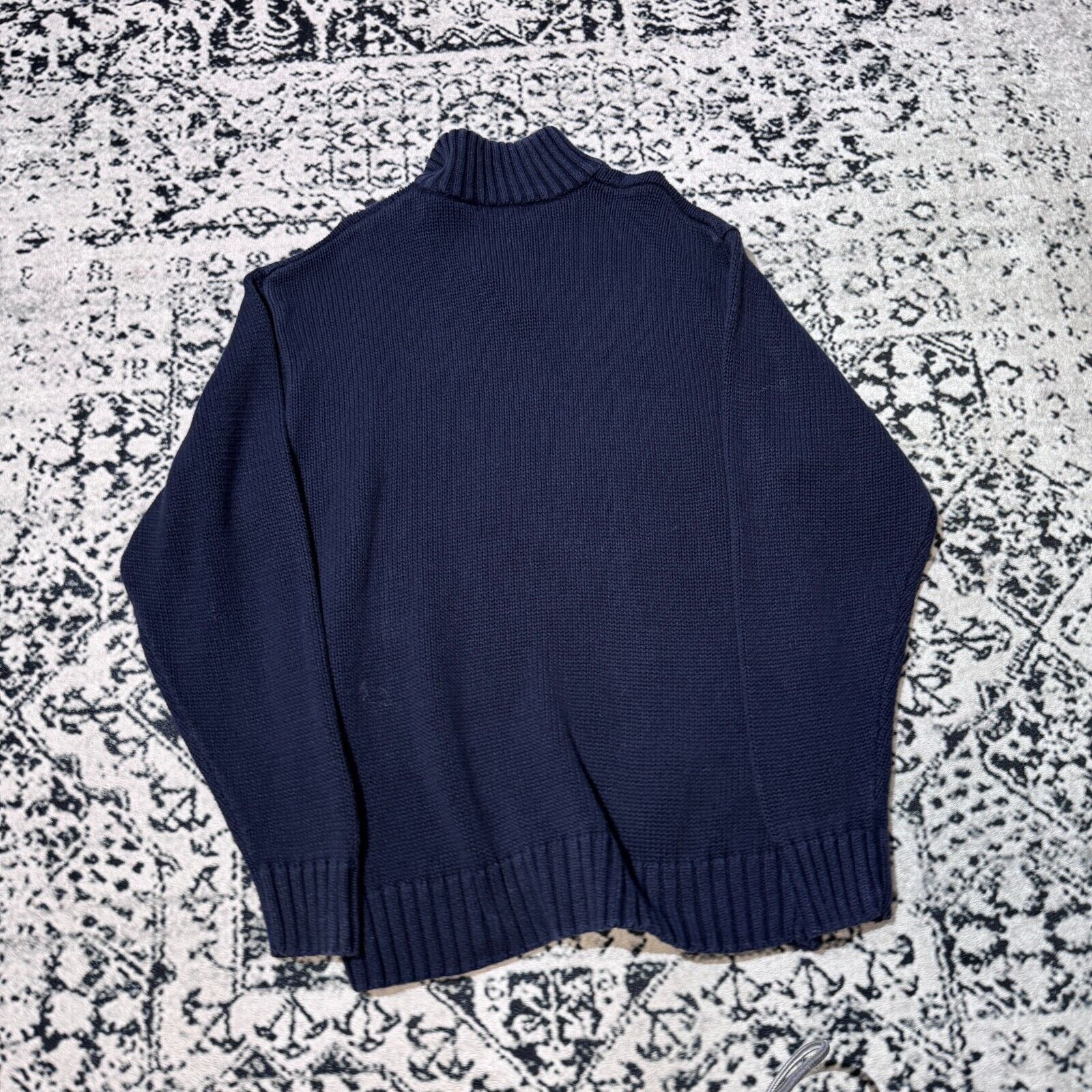 Disney × Vintage Vintage Disney Navy Cotton Halfzip Sweater Size L Y2K 90s Size US L / EU 52-54 / 3 - 13 Thumbnail