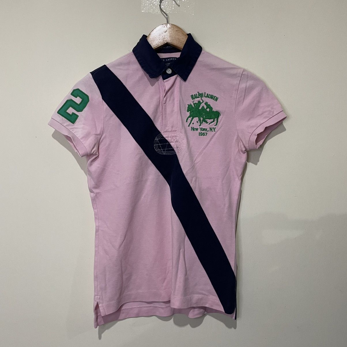 Ralph Lauren Vintage Ralph Lauren Number 2 slim polo shirt pink Size US S / EU 44-46 / 1 - 1 Thumbnail
