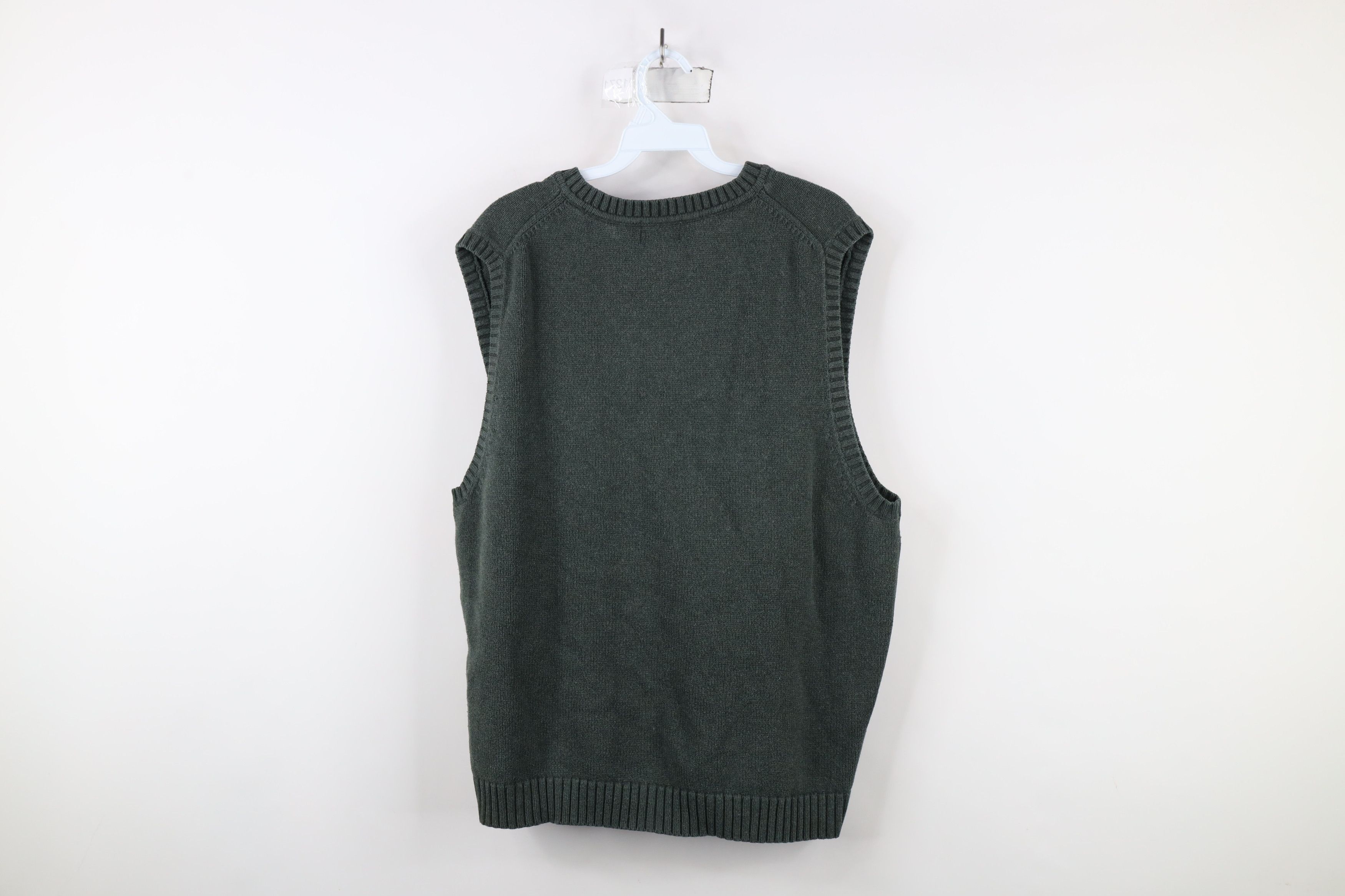 L.L. Bean × Vintage Vintage 90s LL Bean Blank Cotton Knit V-Neck Sweater Vest Size US L / EU 52-54 / 3 - 8 Thumbnail