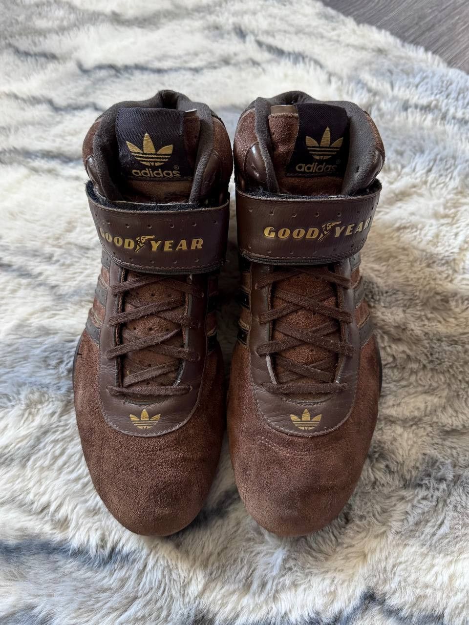 Adidas Vintage Adidas Goodyear Brown Hi-Top Sneakers RARE Size US 9 / EU 42 - 4 Thumbnail