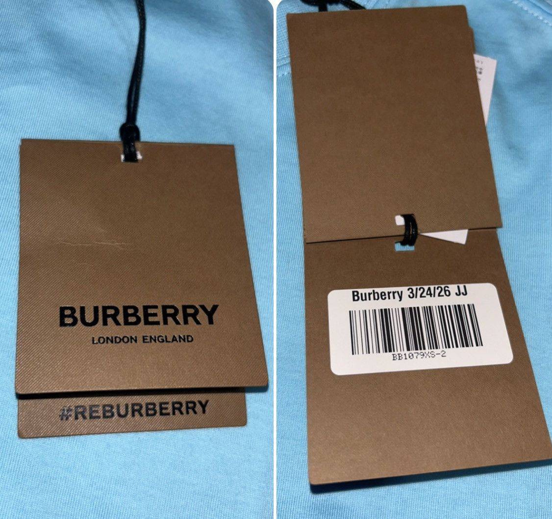 Burberry Burberry Jemma Topaz Blue Cotton T-Shirt Womens XS Brand NWT Size XS / US 0-2 / IT 36-38 - 10 Thumbnail