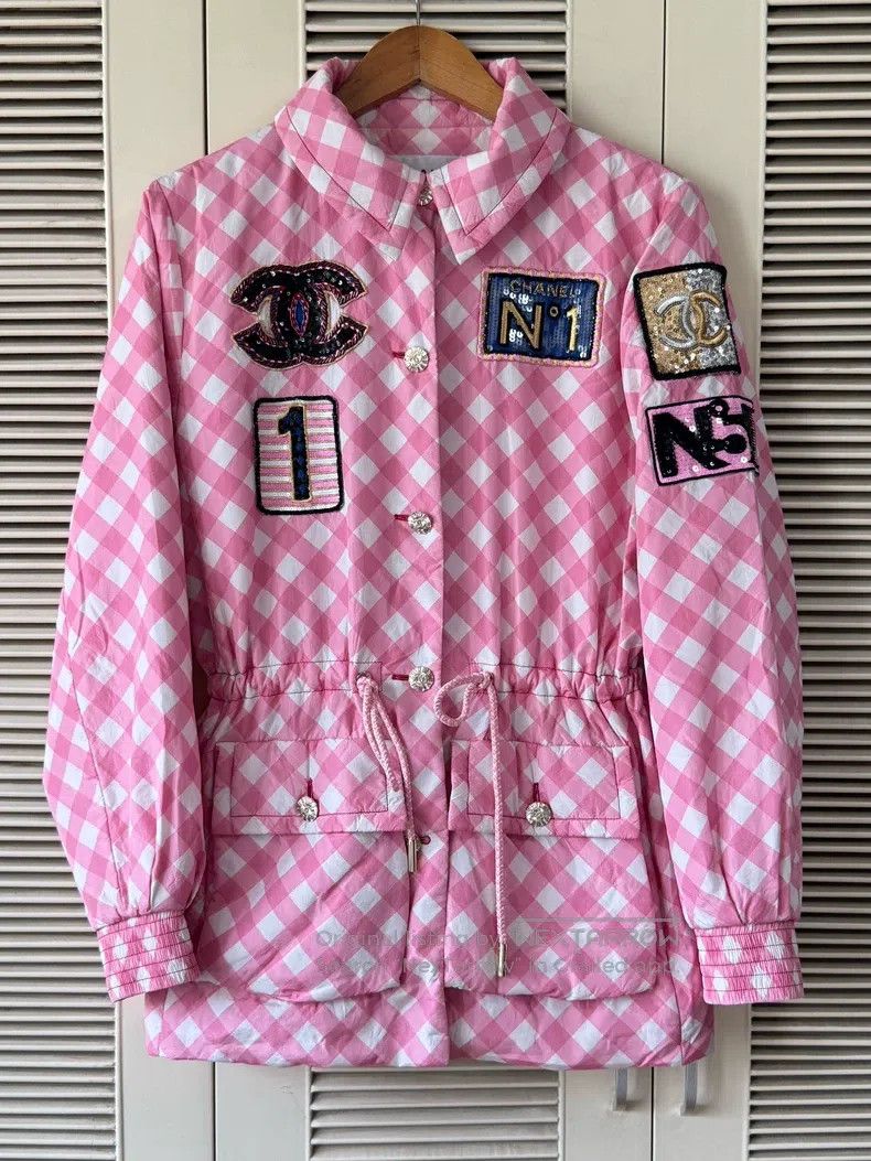 Chanel Chanel 23C pink plaid jacket Size S / US 4 / IT 40 - 1 Thumbnail
