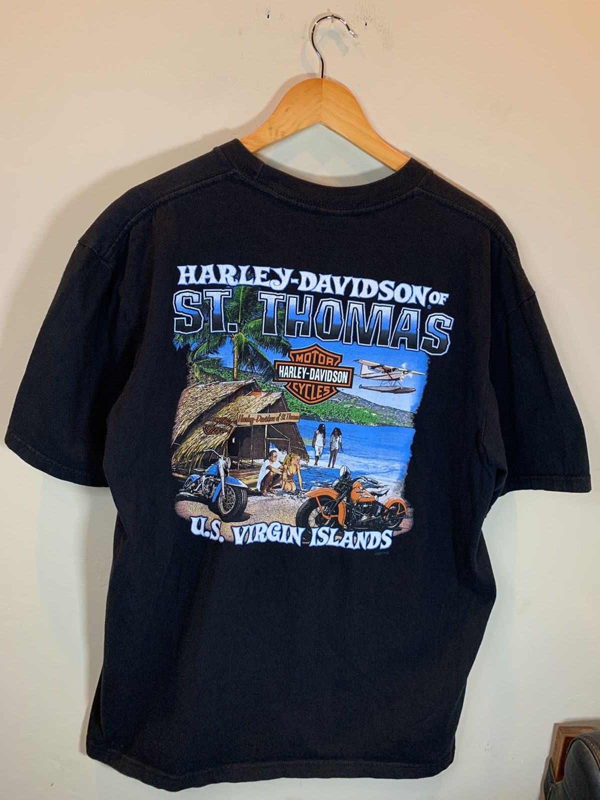 Harley Davidson × Vintage RARE* Y2K VTG Harley Davidson St Thomas Virgin Islands Shirt Size US XL / EU 56 / 4 - 1 Thumbnail