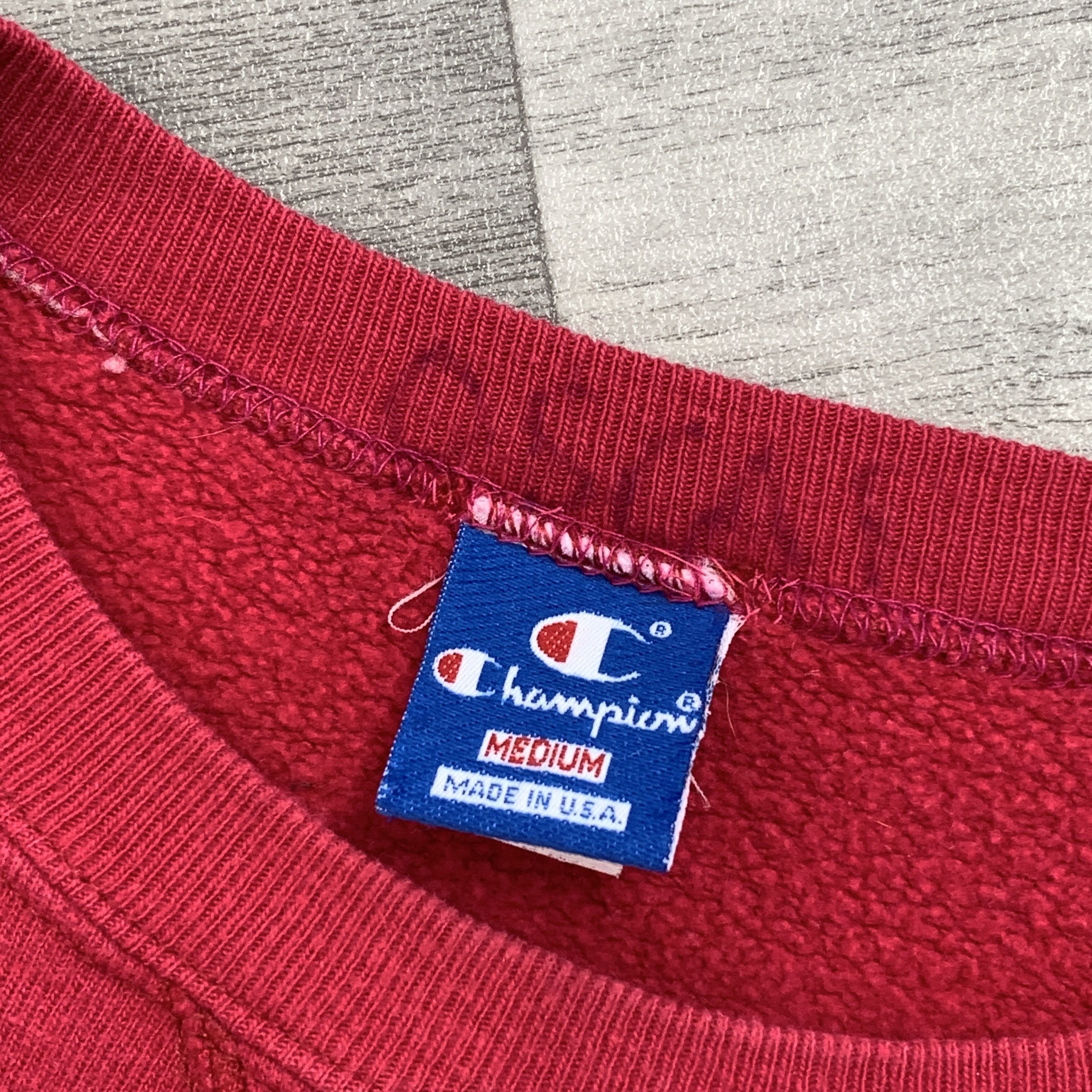 Champion Vintage Champion Made in USA Boxy Red Crewneck Sweatshirt Size US M / EU 48-50 / 2 - 4 Thumbnail