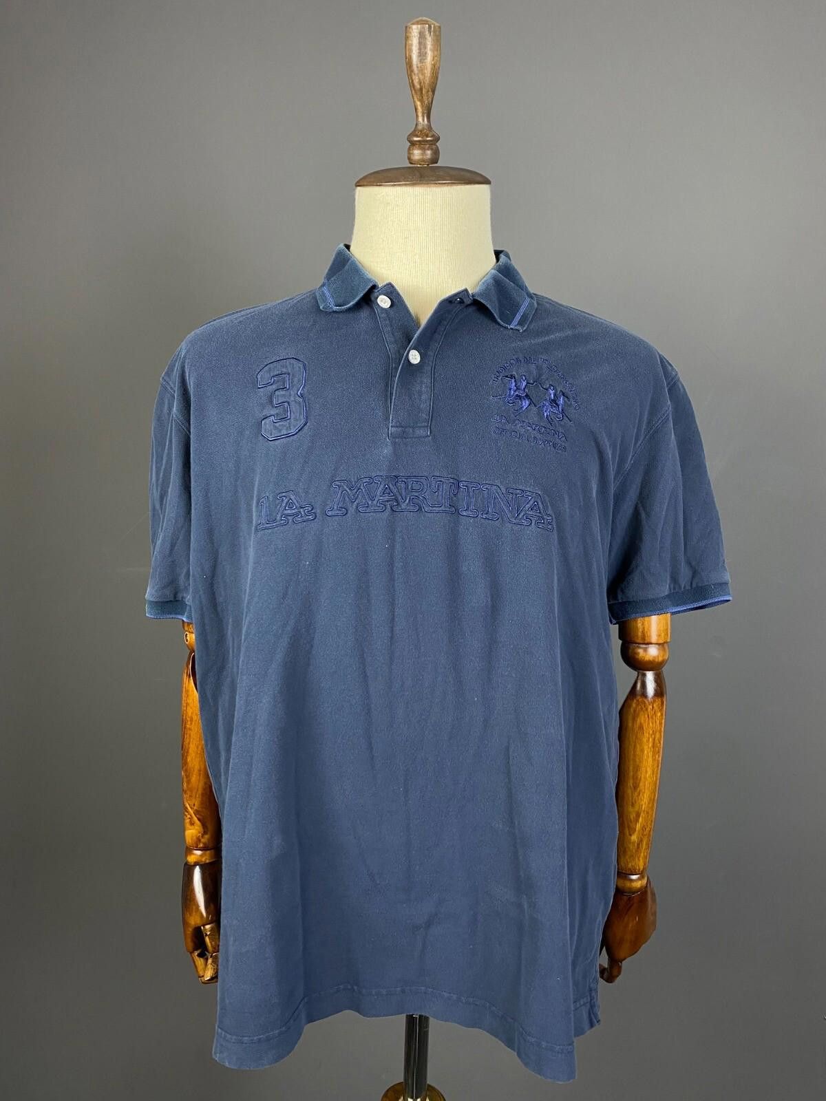 La Martina La Martina Buenos Aires Blue Big Cotton Polo Shirt Size 3XL Size US XXL / EU 58 / 5 - 1 Thumbnail