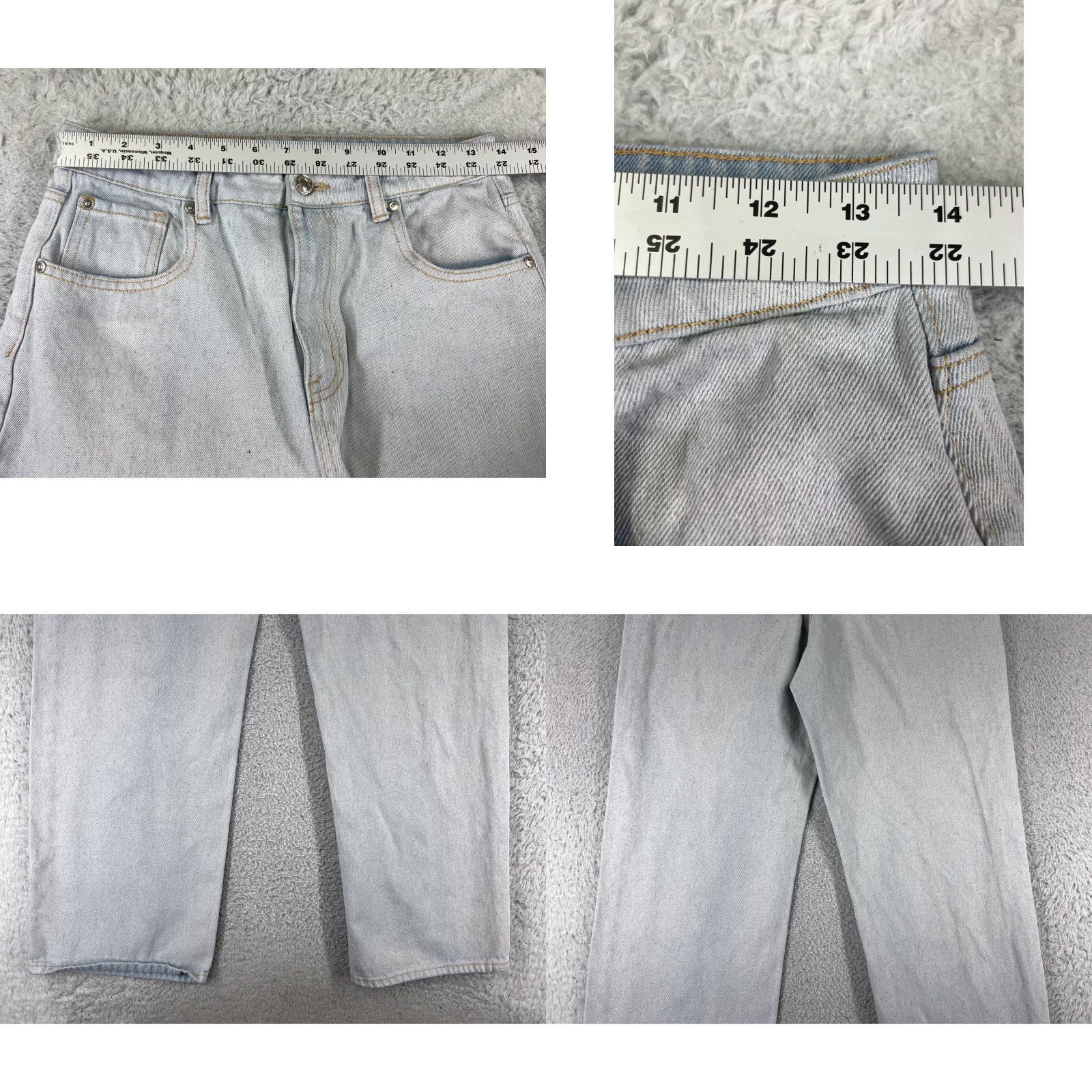 Vintage Numero Jeans Womens 29 Blue Denim Wide-Leg Light Wash Cotton Blend 25x30 Regular 5-Pocket Design Mens? Size 29" - 9 Thumbnail