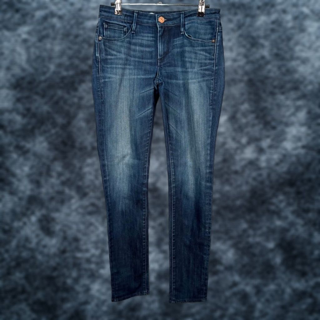 Denime Earnest Sewn Jeans Skinny Womens 27 Dark Wash Denim 5-Pocket Stretch Tailored Inseam 31 - Blue Casual Pocket Type 5 Size 27" / US 4 / IT 40 - 1 Thumbnail