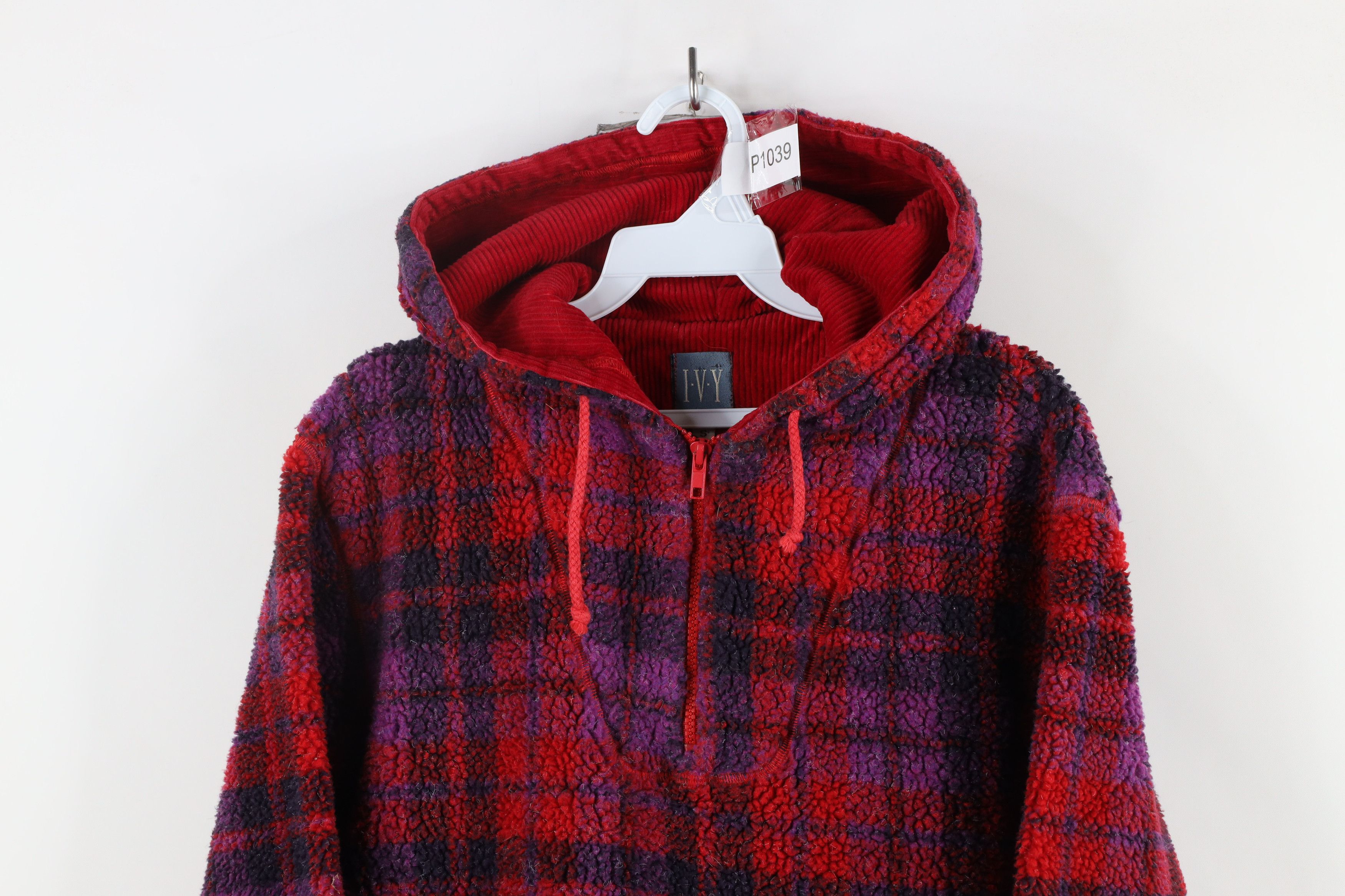 Vintage Vintage 90s Streetwear Fleece Half Zip Hoodie Sweatshirt Size S / US 4 / IT 40 - 2 Thumbnail