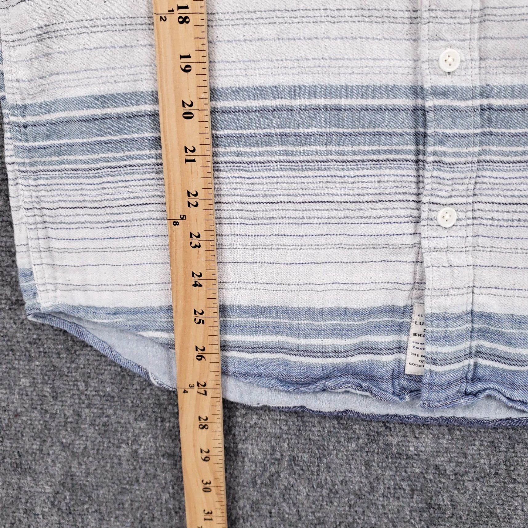 Lucky Brand Lucky Brand Button-Up Shirt Mens M Medium Blue Striped Short Sleeve Collared Size US M / EU 48-50 / 2 - 4 Thumbnail