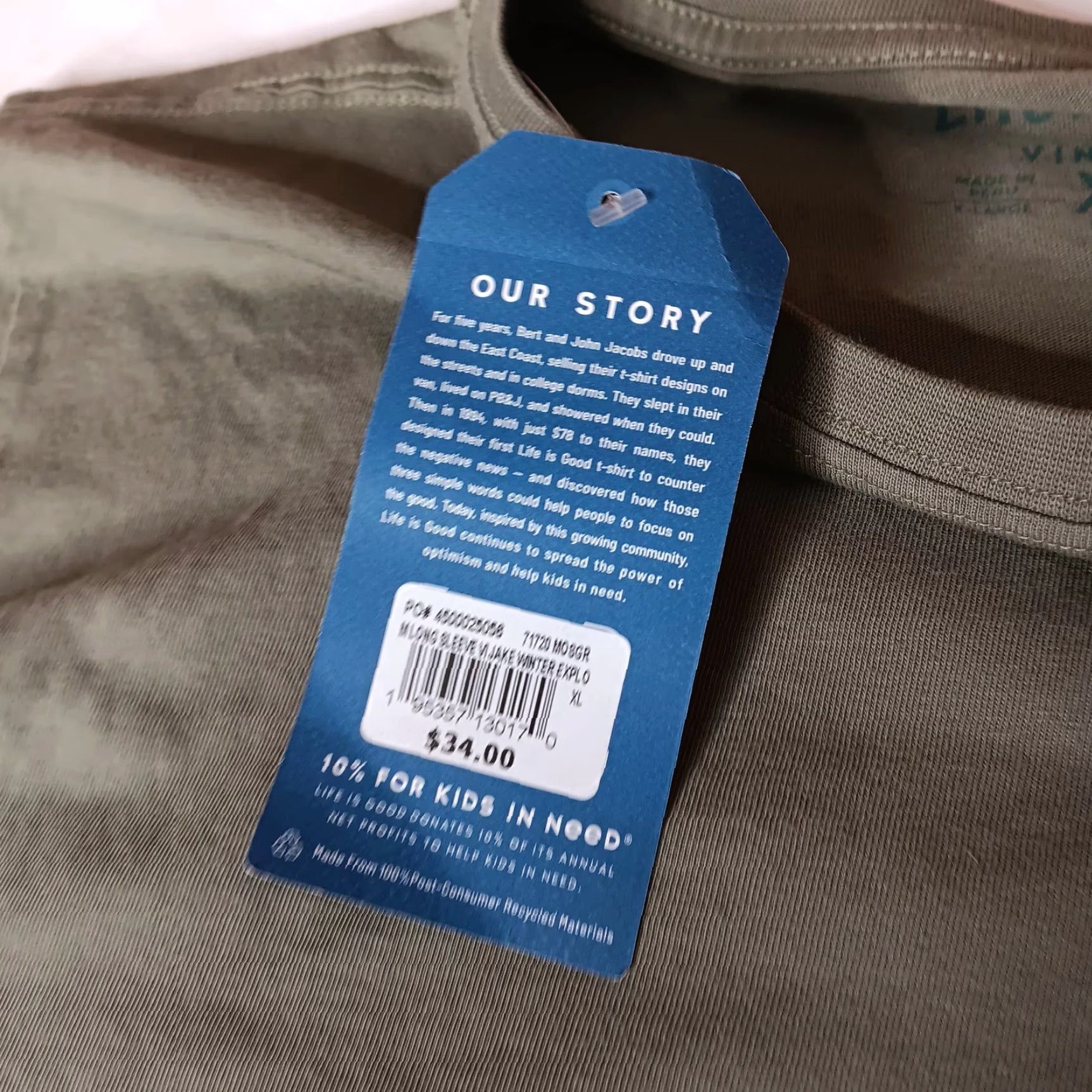 Life is Good Life is Good Shirt Men XL Explore Long Sleeve Army Green Hiking Nature NEW READ Vintage Size US XL / EU 56 / 4 - 7 Thumbnail
