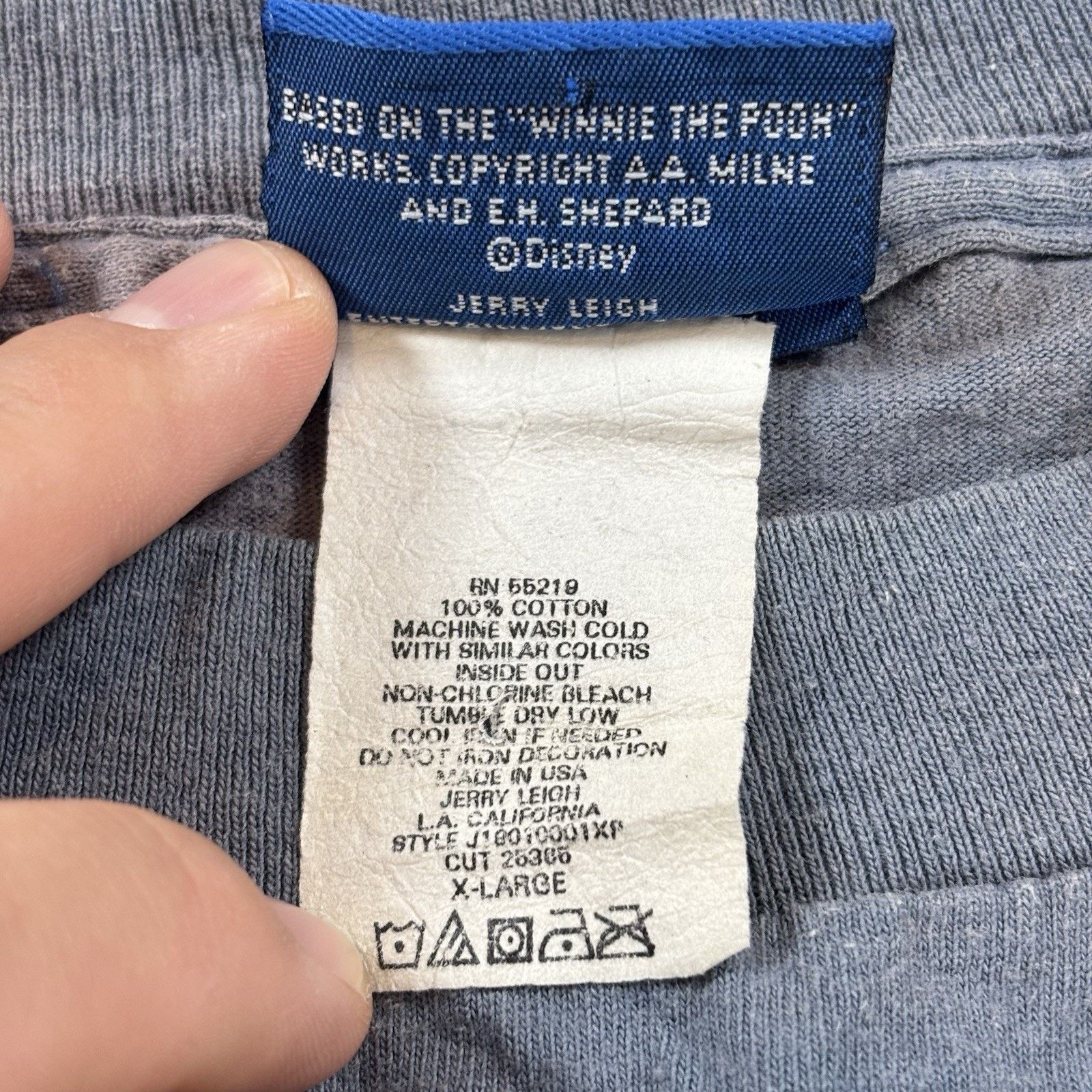 Disney Vintage 90s Disney Winnie the Pooh Shirt XL Gray Jerry Leigh Size US XL / EU 56 / 4 - 4 Thumbnail