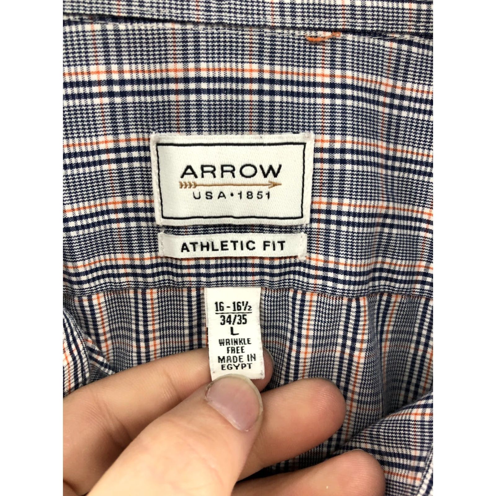 Arrow Arrow Shirt Mens Size L Athletic Fit Wrinkle Free Multicolor Plaid Size US L / EU 52-54 / 3 - 6 Thumbnail