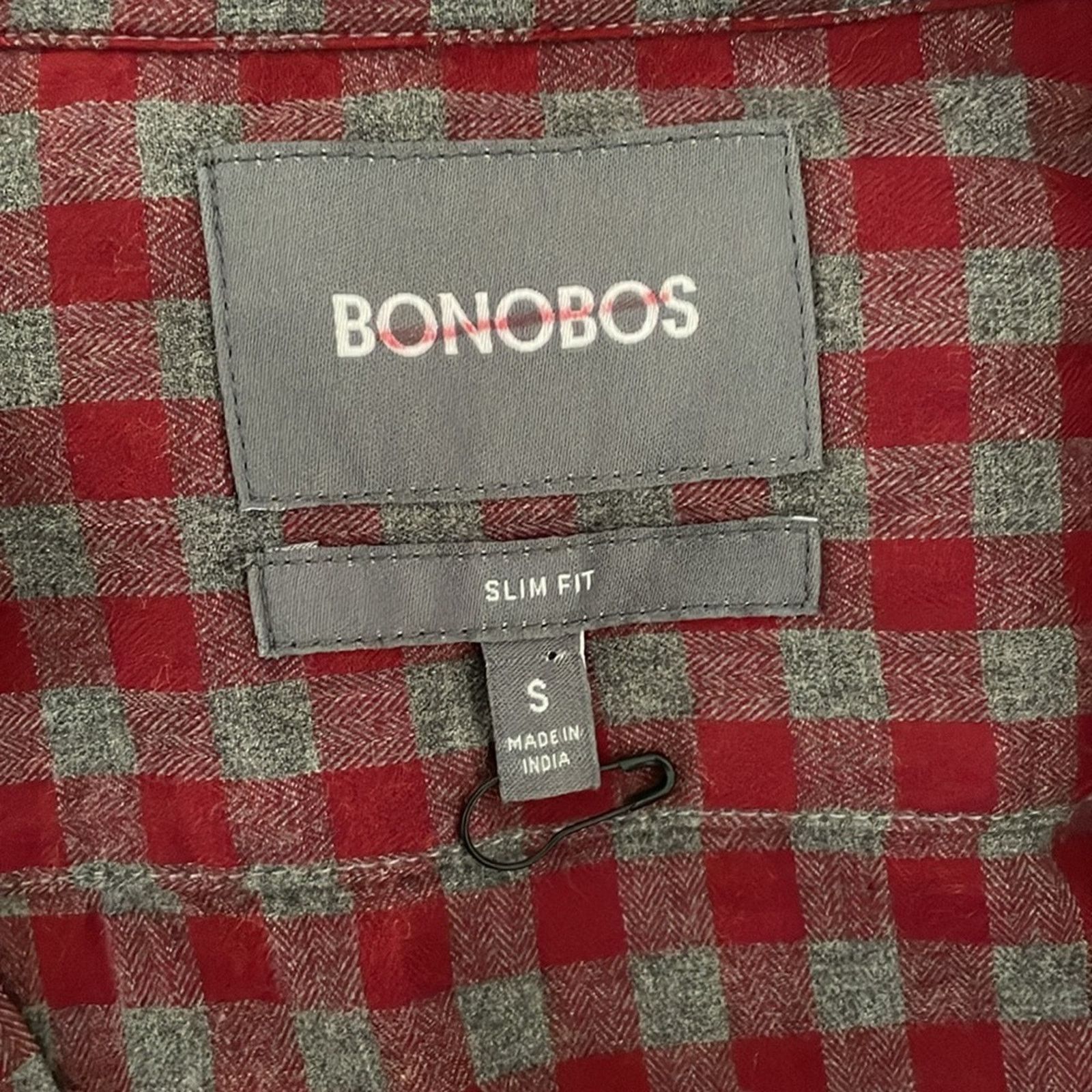 Bonobos Bonobos Slim Fit Plaid Flannel Long Sleeve Shirt Red Gray S Size US S / EU 44-46 / 1 - 3 Thumbnail