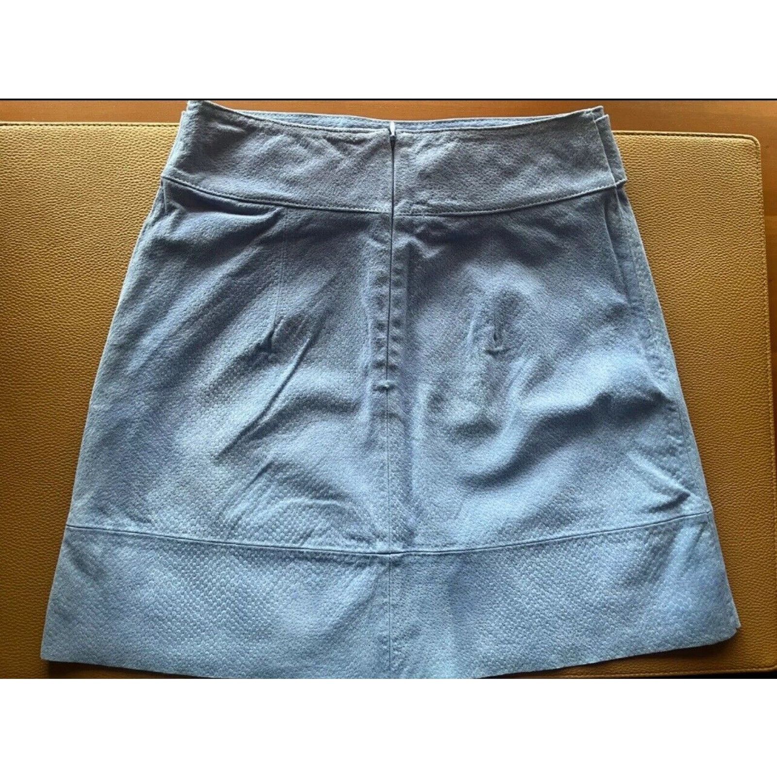 Anthropologie Anthropologie Lavender Blue Genuine Leather Suede Mini Skirt Size 26" / US 2 / IT 38 - 3 Thumbnail