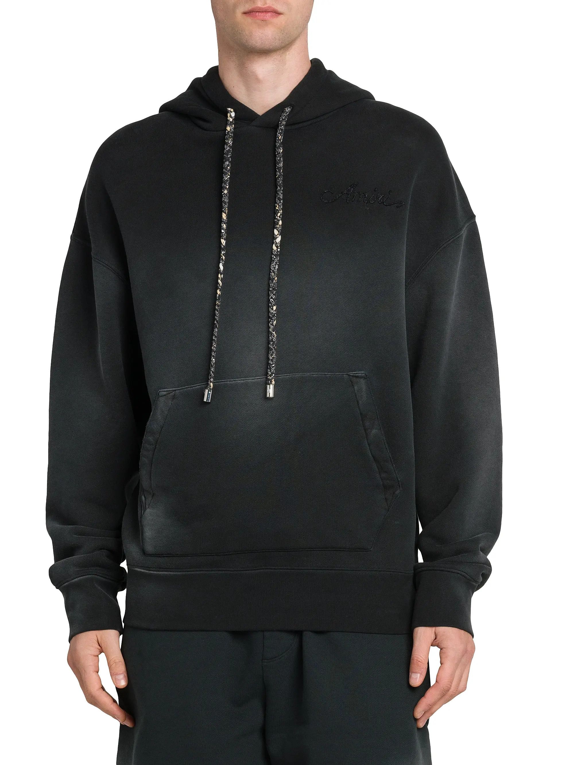Amiri os11x1225 Bleach Bandana Cotton Oversized Hoodie in Black Size US M / EU 48-50 / 2 - 3 Thumbnail