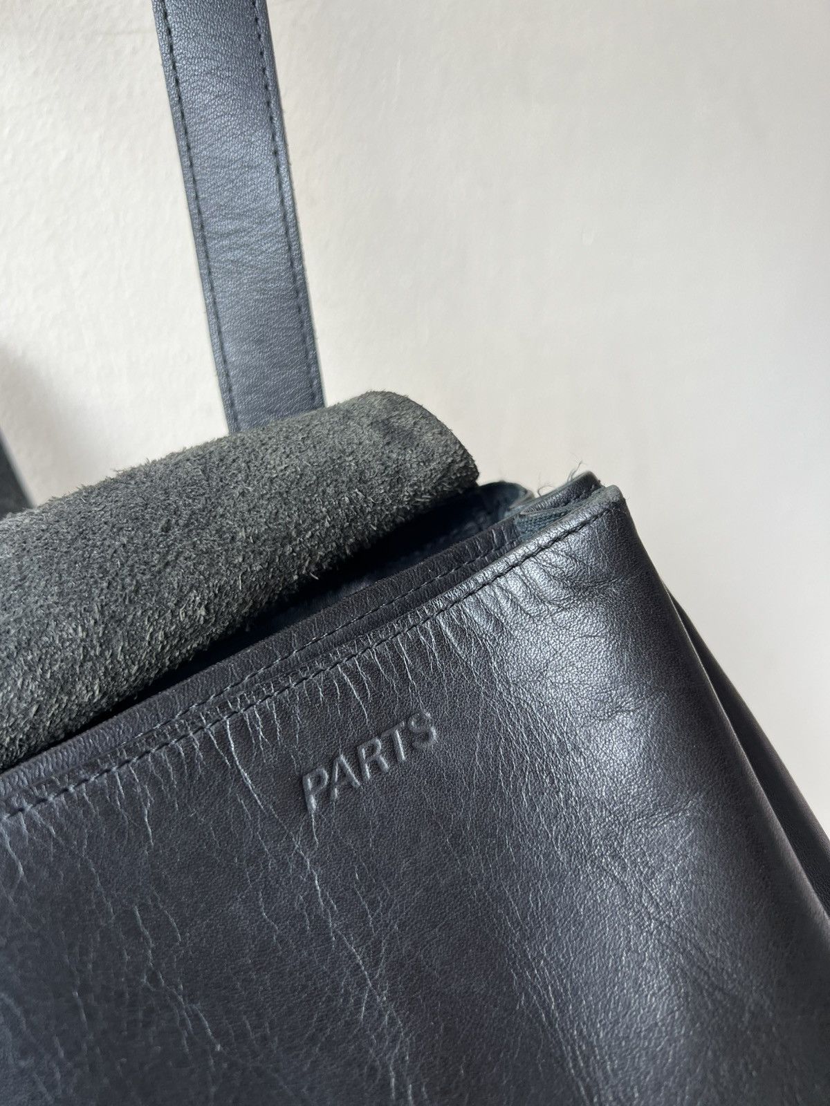 Leather Vintage PARTS Japan Patina Black High Quality Leather Bag Size ONE SIZE - 23 Thumbnail