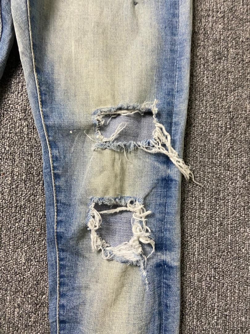Japanese Brand Digreen + Vert Distressed Ripped Denim Jeans (197) Size US 30 / EU 46 - 11 Thumbnail