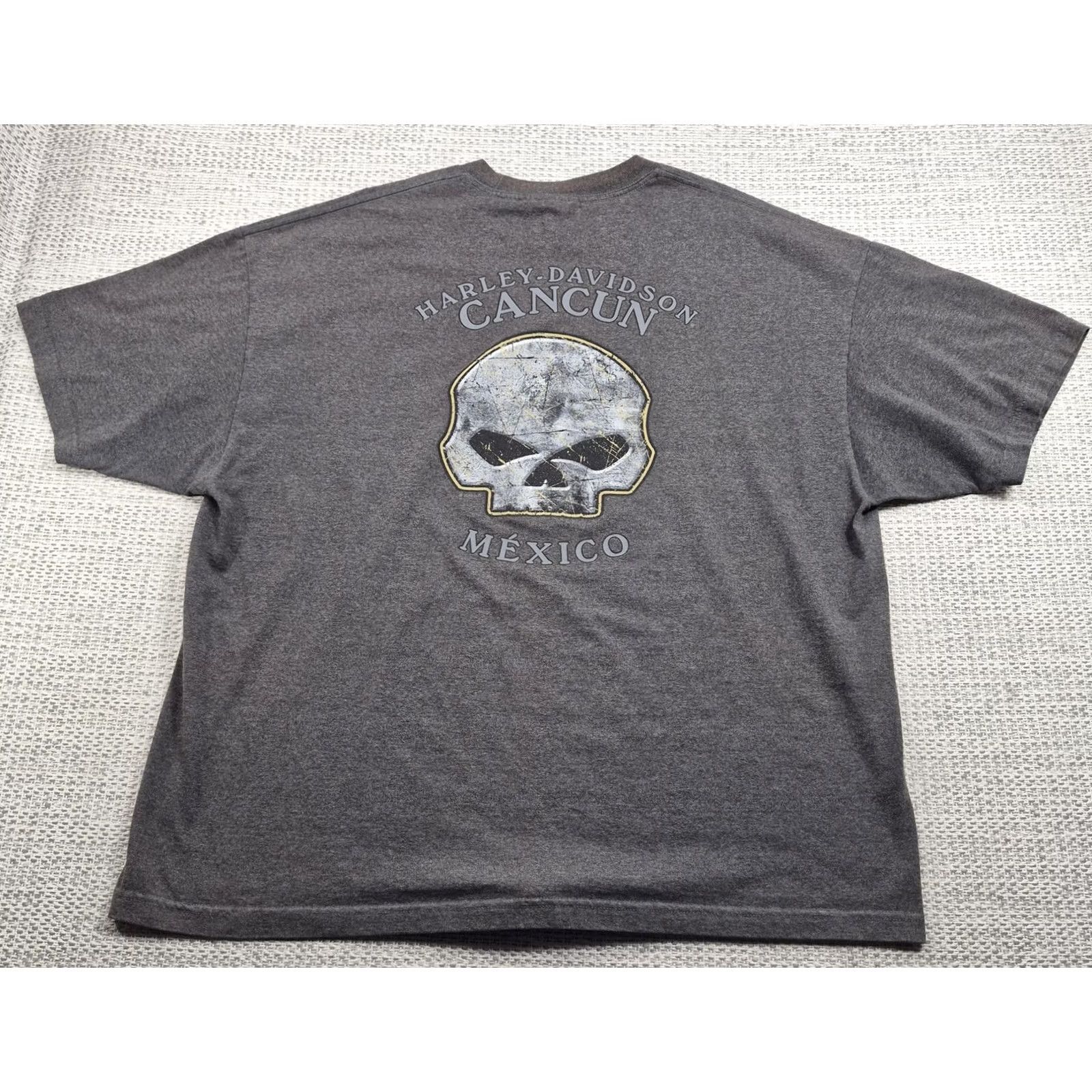 Harley Davidson Harley-Davidson Shirt Mens 3XL Gray Skull Tank Graphic Biker Tee Cancun Mexico Size US XXL / EU 58 / 5 - 2 Thumbnail