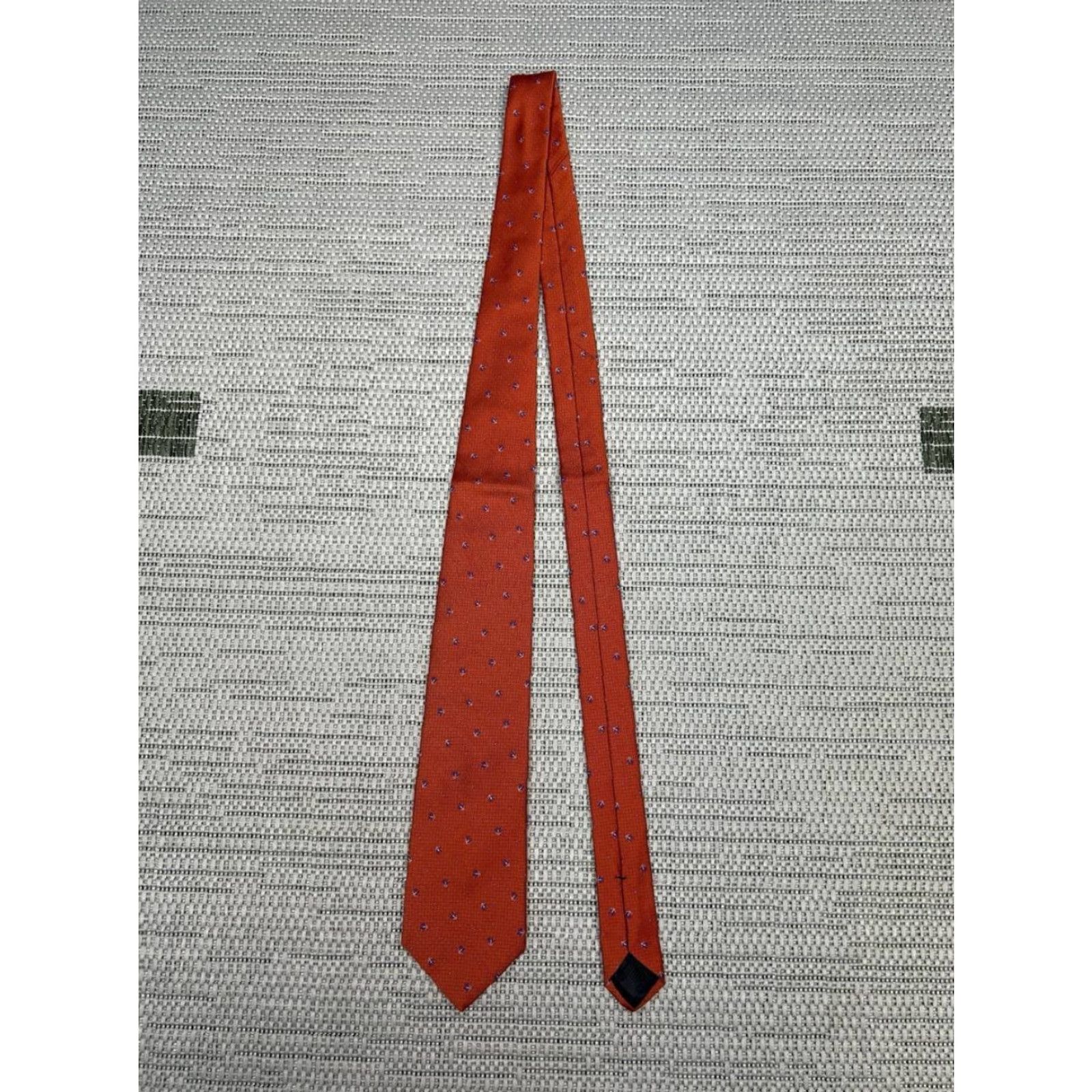 Brooks Brothers Brooks Brothers Necktie Mens OS Orange Silk Textured Embroidered Formal New Size ONE SIZE - 2 Thumbnail
