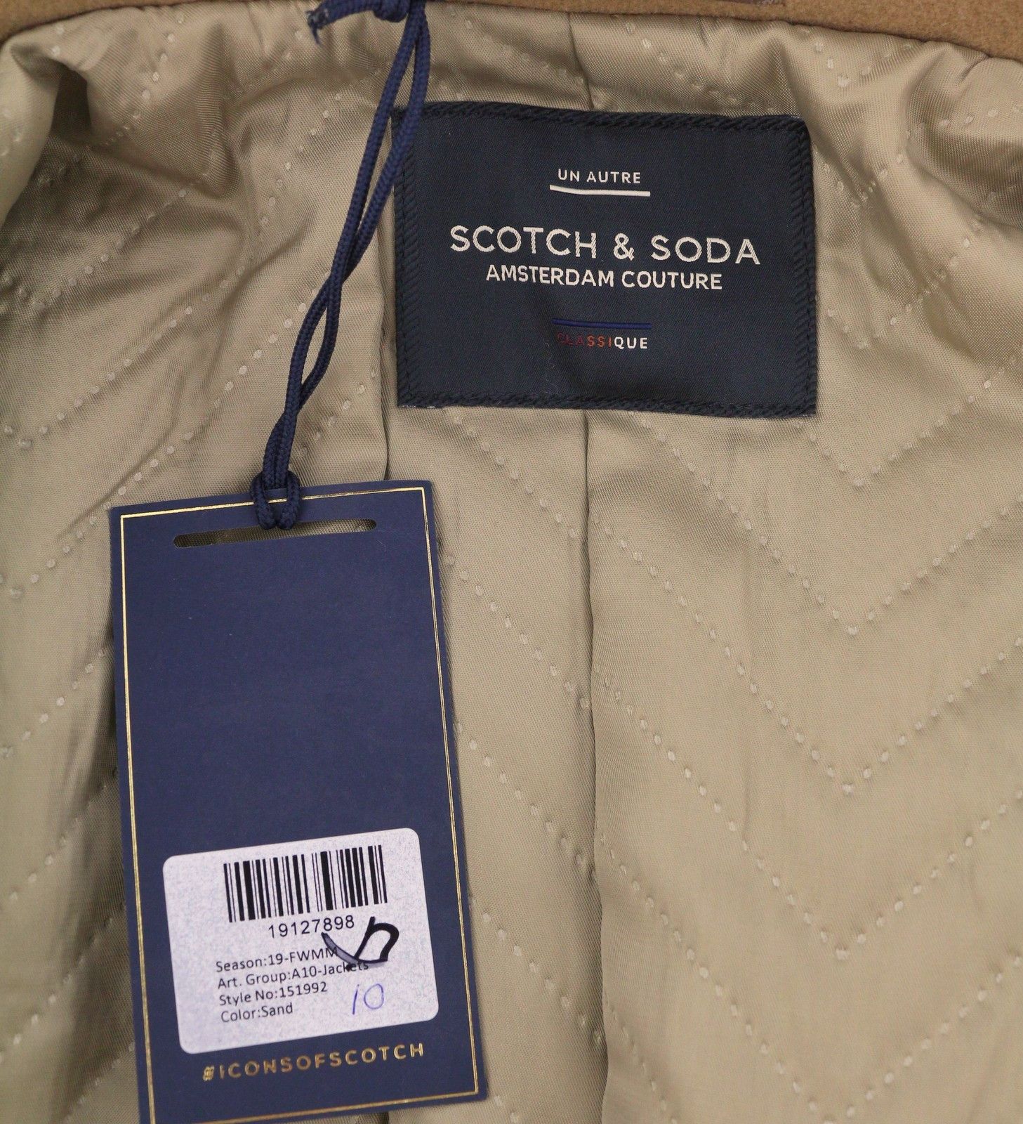 Scotch & Soda M Brown Double Breasted Peak Lapel Coat 88479 Size US M / EU 48-50 / 2 - 8 Thumbnail