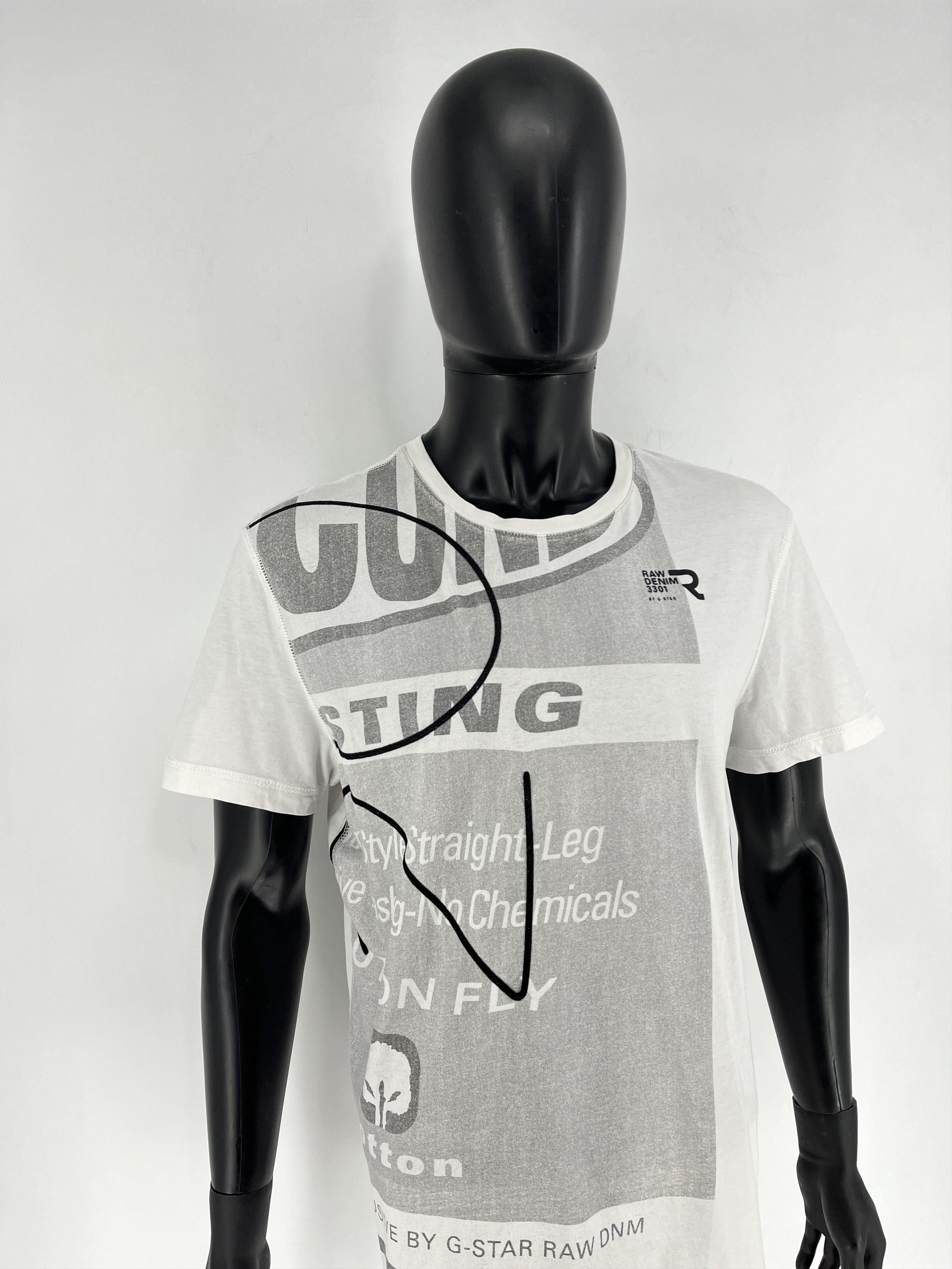 G-Star Vintage G-Star Raw T-Shirt White Big Centre Logo Size XL Size US XL / EU 56 / 4 - 3 Thumbnail