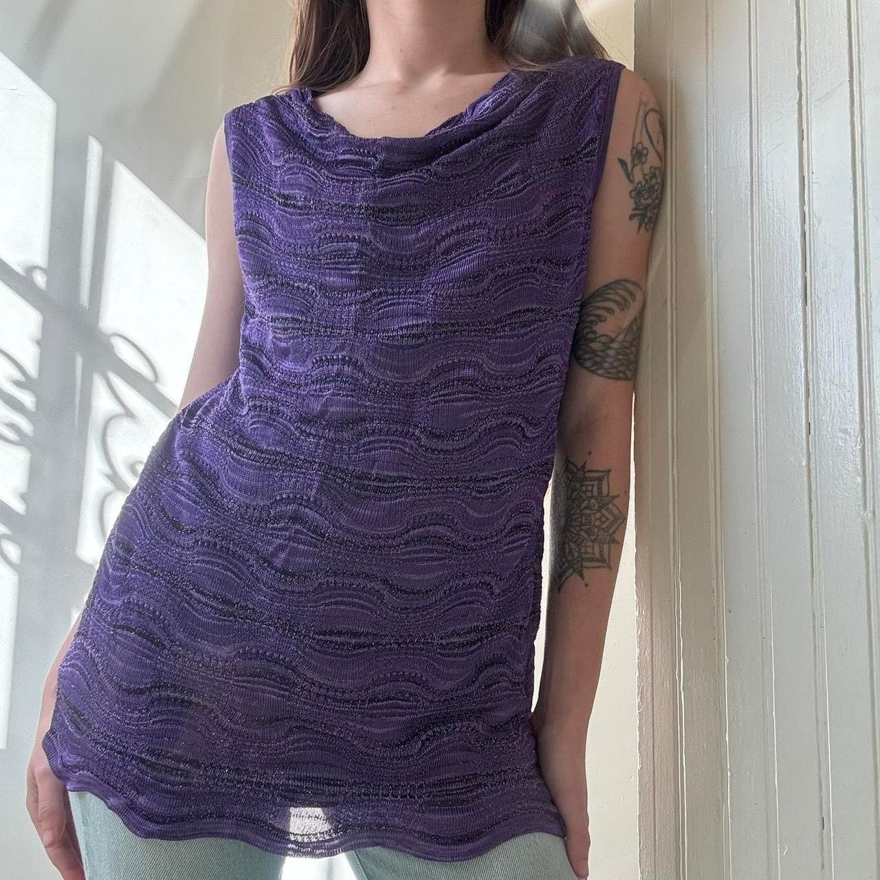 Jones New York Vintage Jones New York Y2K Purple Sparkly Tank Medium Size M / US 6-8 / IT 42-44 - 1 Thumbnail