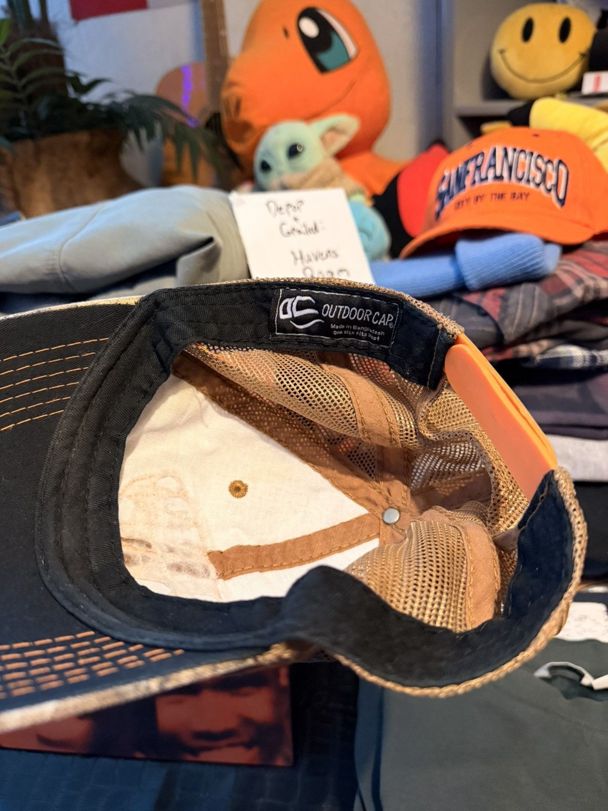Vintage Camo Tractor Supply Co. hat with an orange embroidered patch Size ONE SIZE - 4 Thumbnail