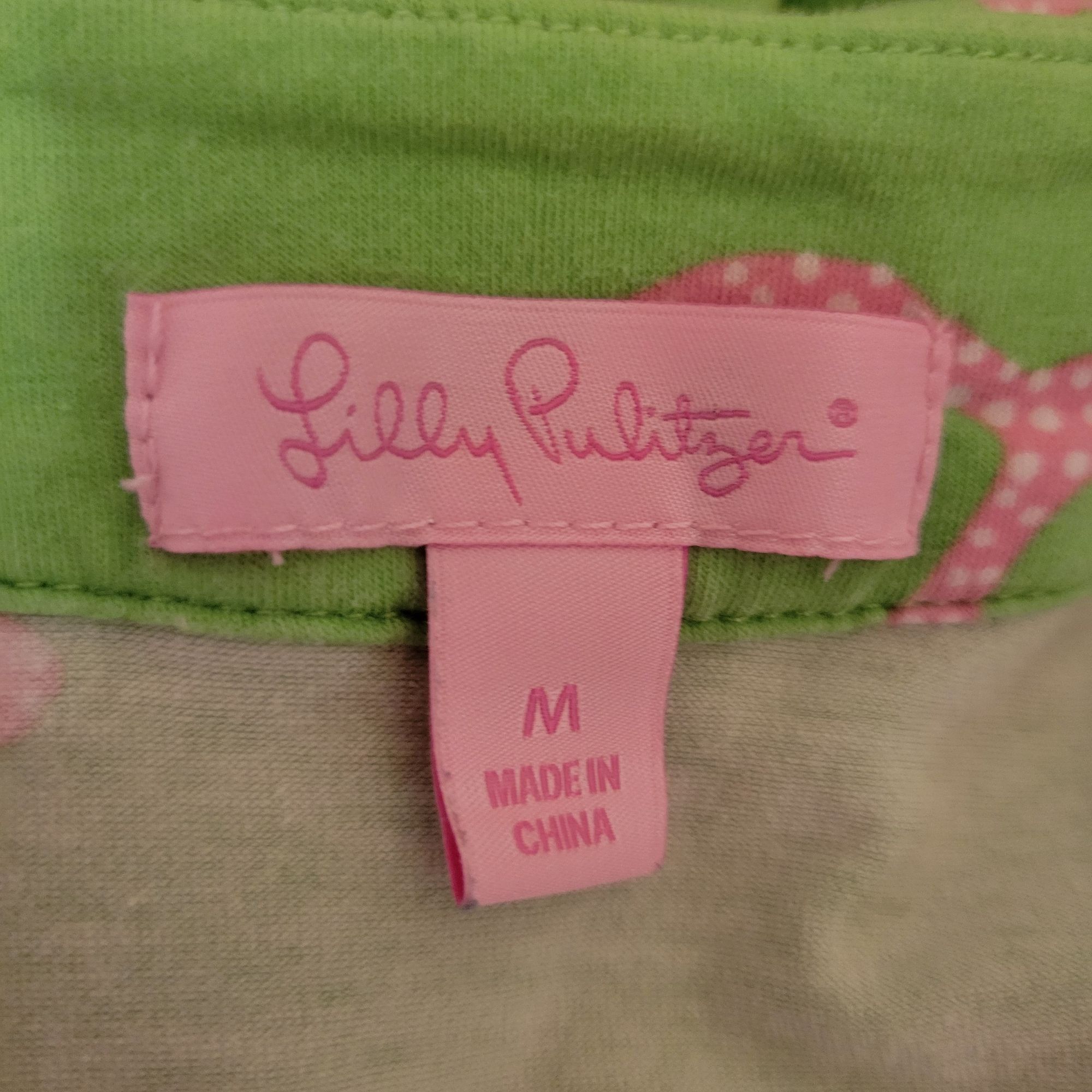 Lilly Pulitzer Lilly Pulitzer Green Pink Coral M KELSEA T Shirt Dress Stret Size M / US 6-8 / IT 42-44 - 3 Thumbnail