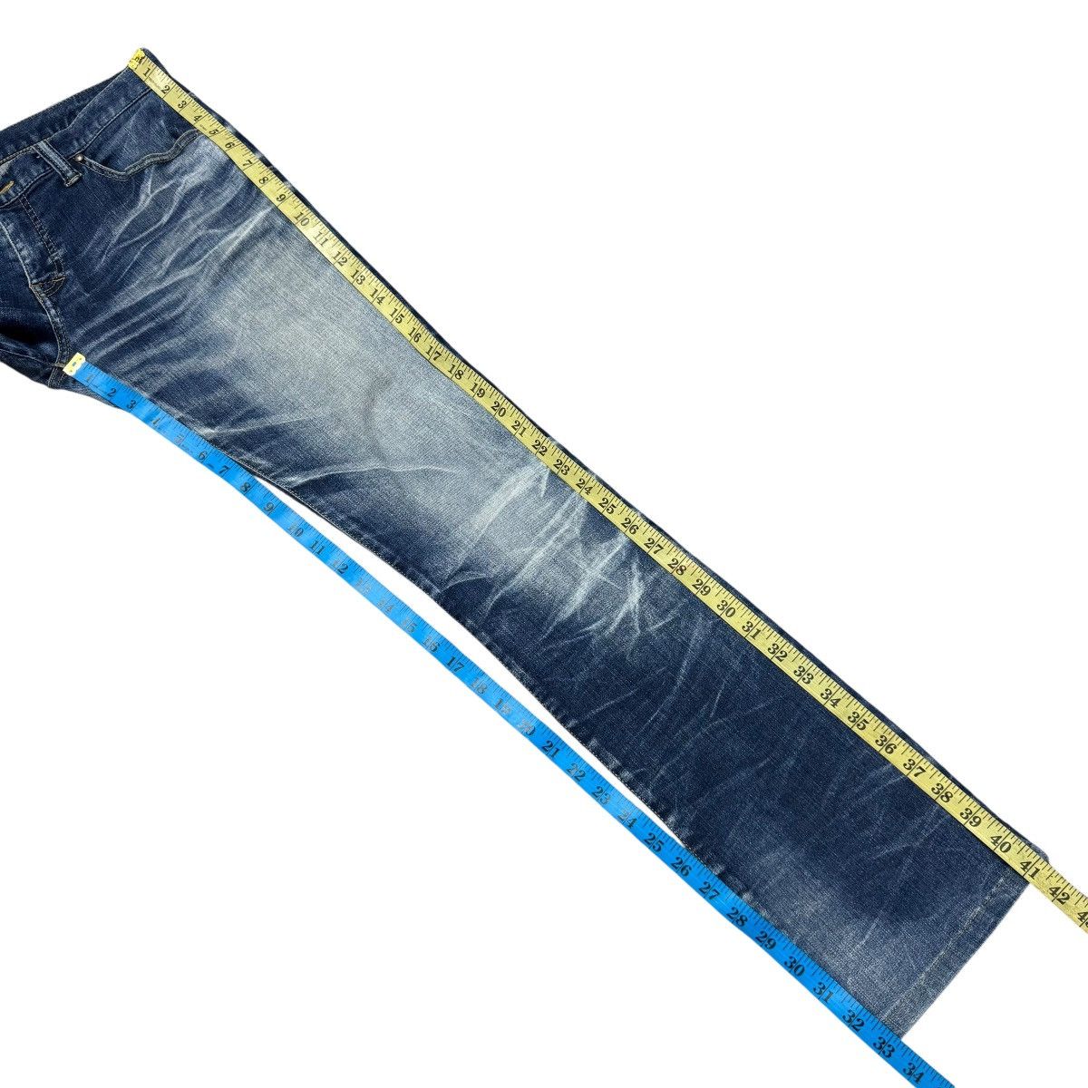 Tornado Mart Tornado Mart Acid Wash Denim Low Flare Jeans Size US 31 - 22 Thumbnail