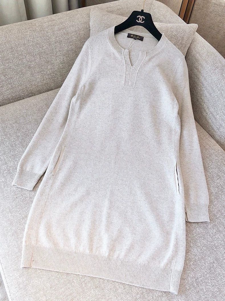 Loro Piana LORO PIANA Light tea colored cashmere knit dress Size M / US 6-8 / IT 42-44 - 1 Thumbnail