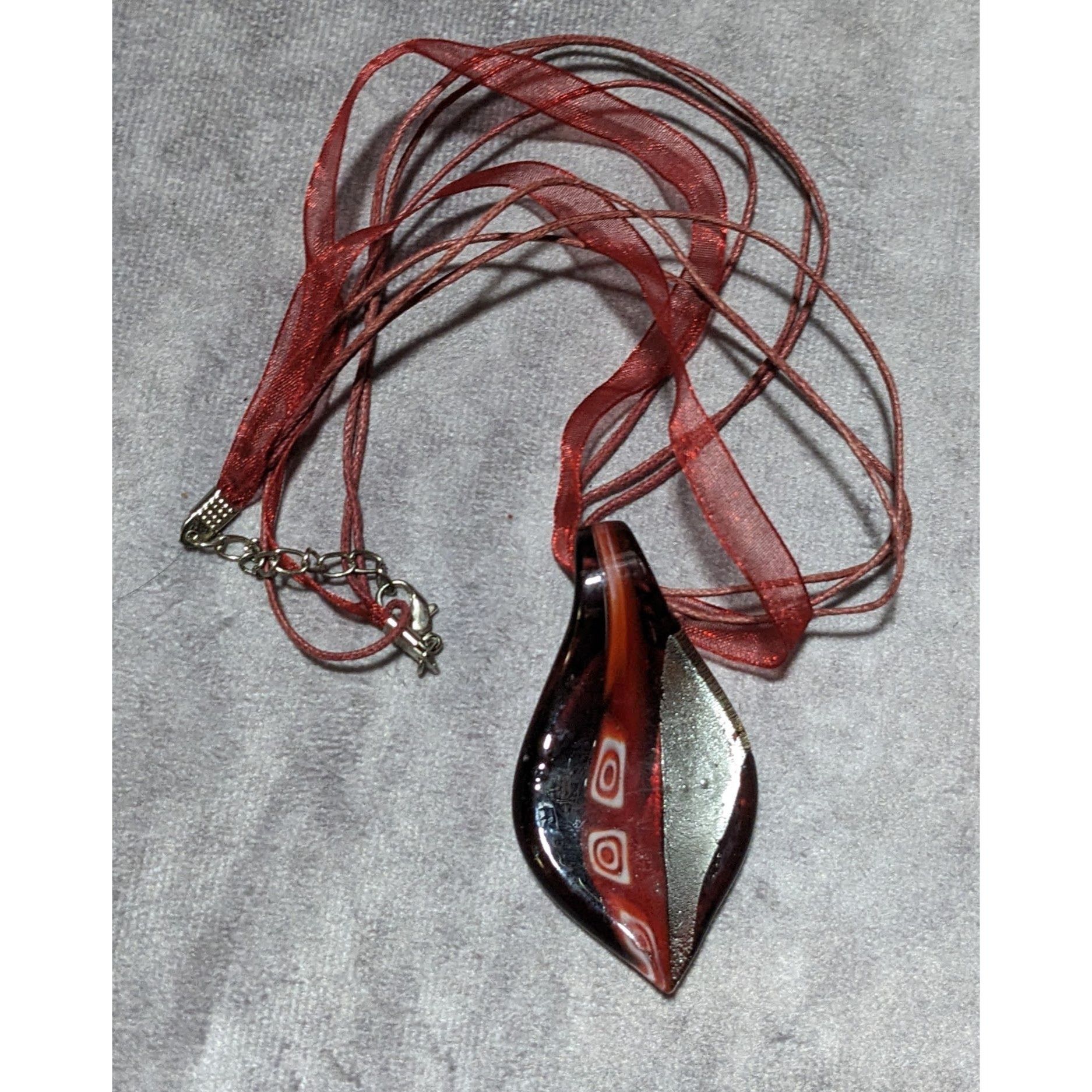 Other Red And Black Glass Leaf Pendant Necklace Size ONE SIZE - 7 Thumbnail