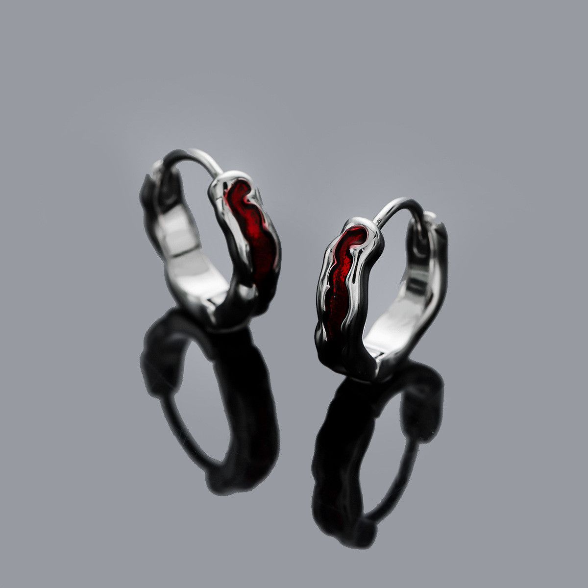 Jewelry × Sterling Silver New Design Earrings One Pairs Chrome Jewelry Size ONE SIZE - 1 Thumbnail
