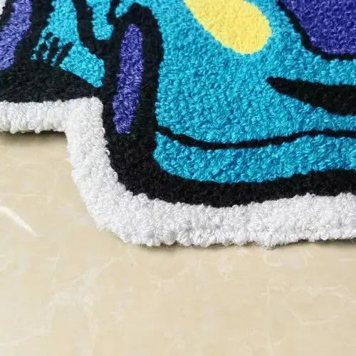 Handmade Handmade Plush Car Print Retro Carpet Rug Size ONE SIZE - 5 Thumbnail